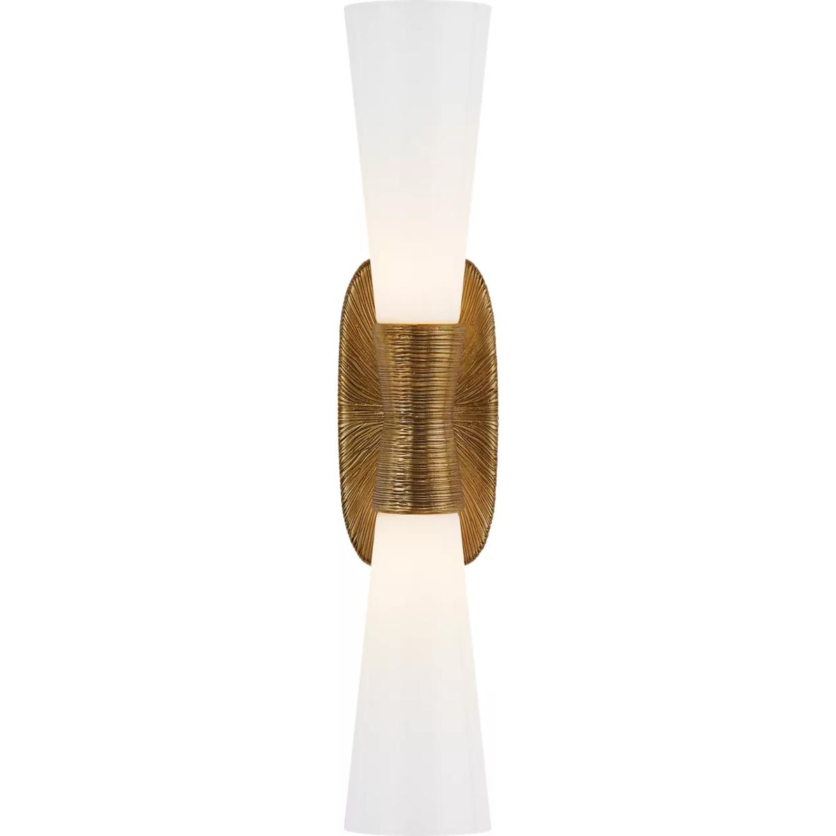 Lighting New York R-KW2048G-WG Visual Comfort Kelly Wearstler Utopia 2 Light 23 inch Gild Bath Sconce Wall Light, Kelly Wearstler, Large, Double, Whit