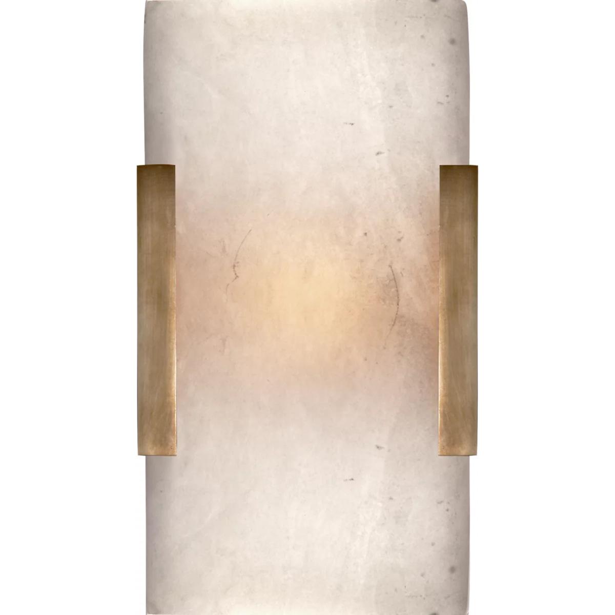Visual Comfort Signature Collection KW2115AB-ALB Kelly Wearstler Covet LED 5.25 inch Antique-Burnished Brass Wide Clip Bath Sconce Wall Light