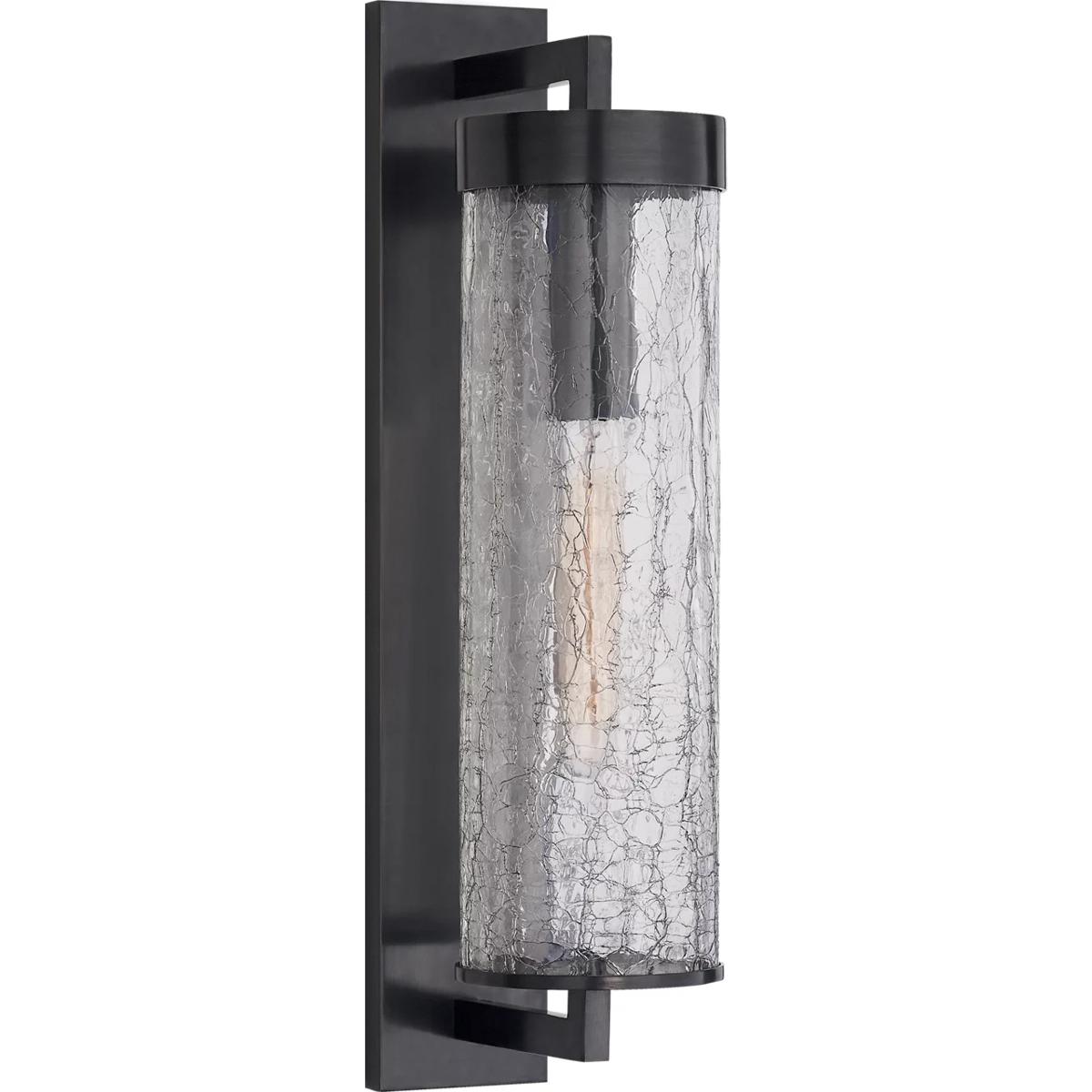 Visual Comfort Signature Collection KW2123BZ-CRG Kelly Wearstler Liaison 1 Light 20 inch Bronze Outdoor Bracketed Wall Sconce in Crackle Glass, Large