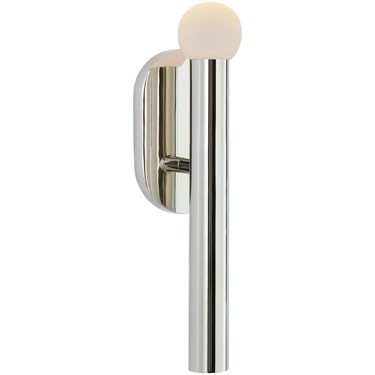 Visual Comfort Signature Collection KW2280PN-ECG Kelly Wearstler Rousseau LED 3 inch Polished Nickel Bath Sconce Wall Light in Etched Crystal Orb, Sma
