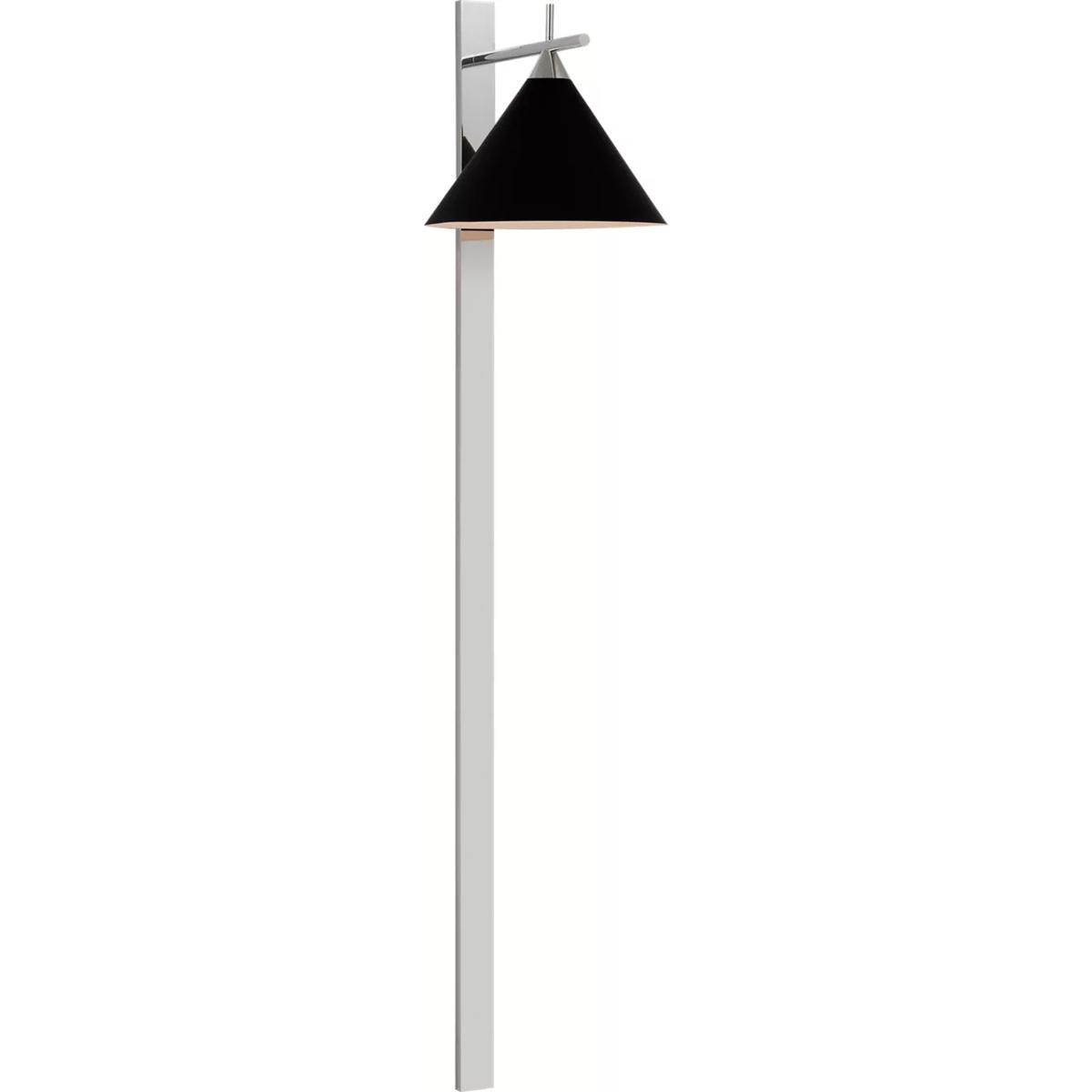 Visual Comfort Signature Collection KW2412PN-BLK Kelly Wearstler Cleo LED 12 inch Polished Nickel Statement Sconce Wall Light in Matte Black