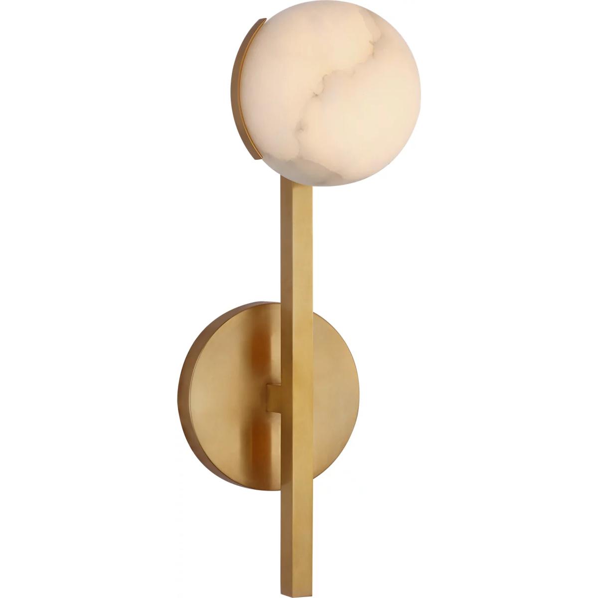 Visual Comfort Signature Collection KW2620AB-ALB Kelly Wearstler Pedra LED 4.5 inch Antique-Burnished Brass Tail Sconce Wall Light, Petite