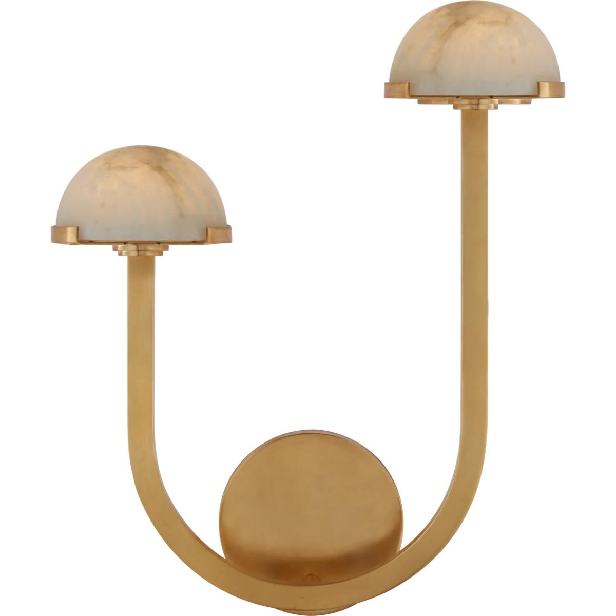 Visual Comfort Signature Collection KW2624AB-ALB Kelly Wearstler Pedra LED 12.25 inch Antique-Burnished Brass Assymetrical Left Sconce Wall Light