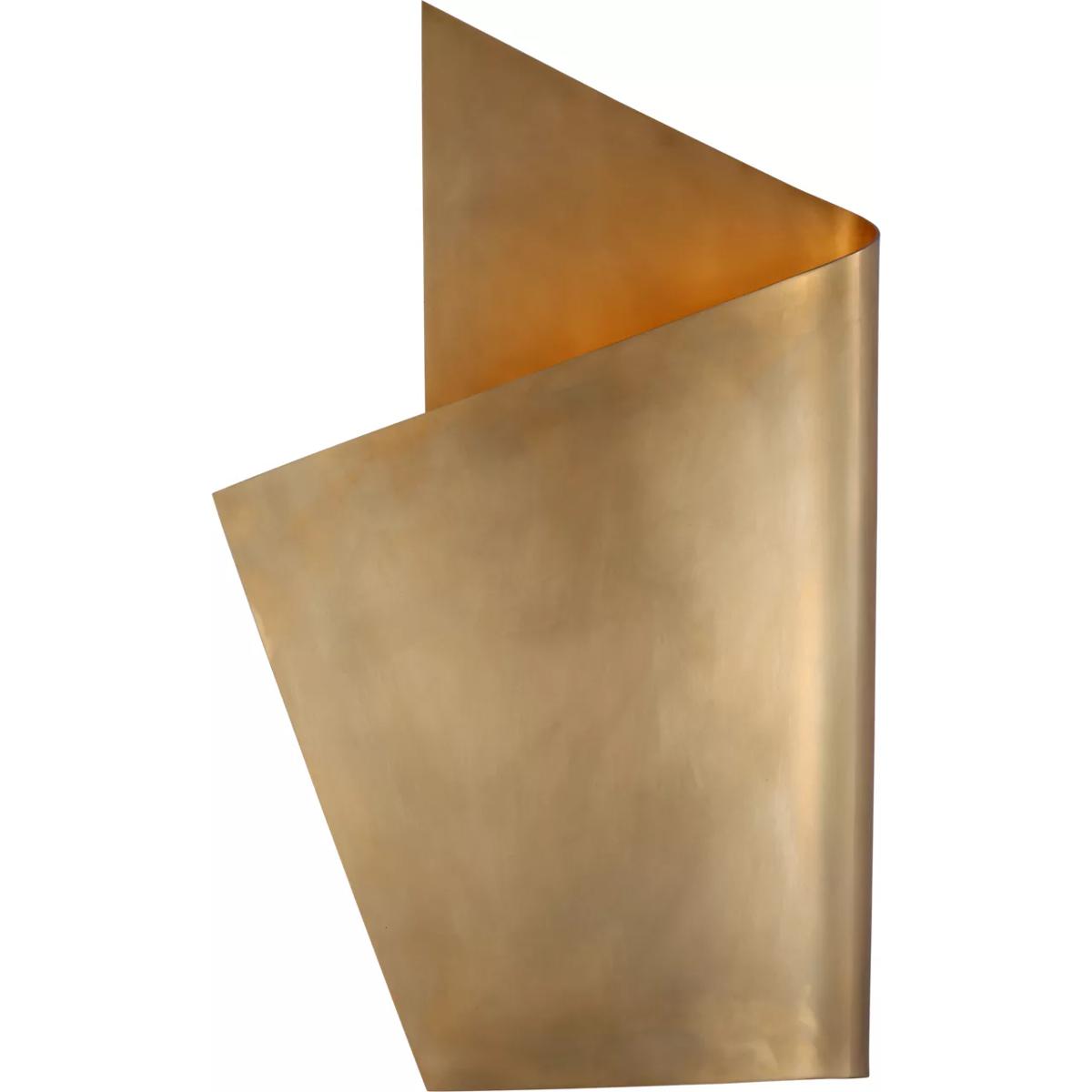 Lighting New York R-KW2632AB Visual Comfort Signature Collection Kelly Wearstler Piel LED 11.75 inch Antique-Burnished Brass Left Wrapped Sconce Wall