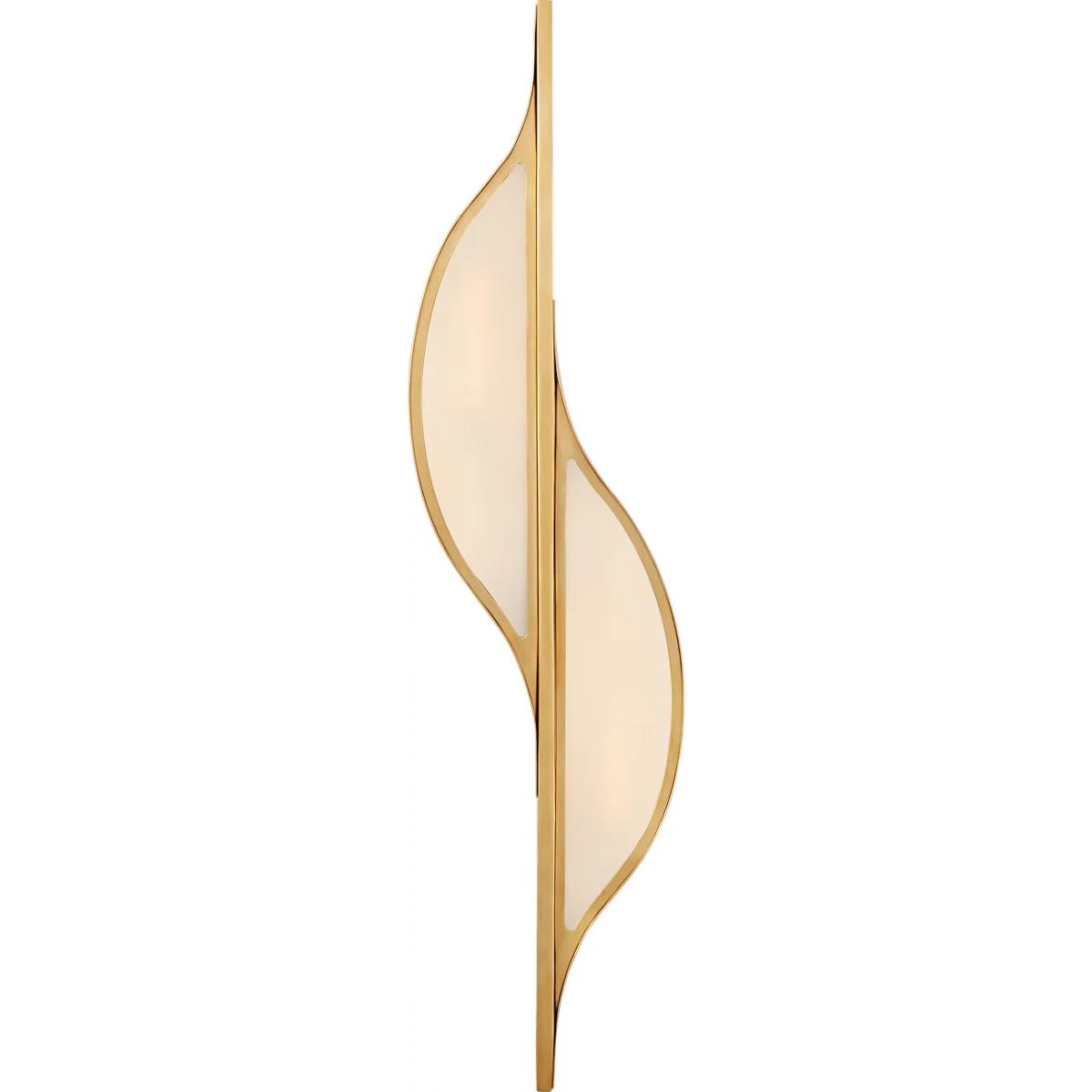 Visual Comfort Signature Collection KW2705AB-FG Kelly Wearstler Avant 2 Light 6.25 inch Antique-Burnished Brass Curved Sconce Wall Light, Large