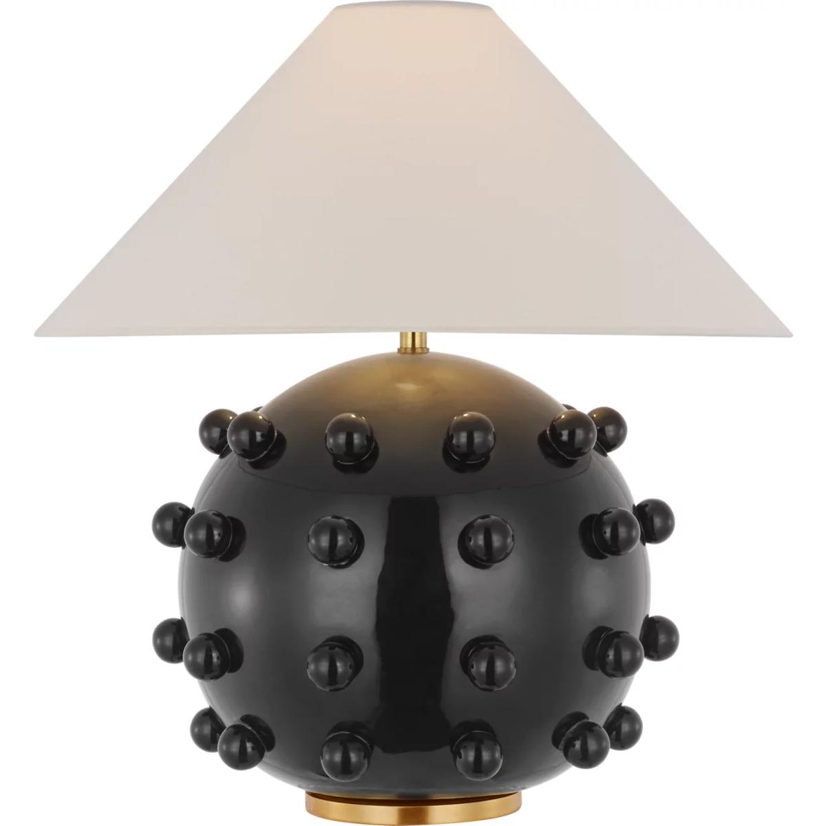 Visual Comfort Signature Collection KW3027BLK-L Kelly Wearstler Linden 23 inch 15 watt Black Orb Table Lamp Portable Light, Medium