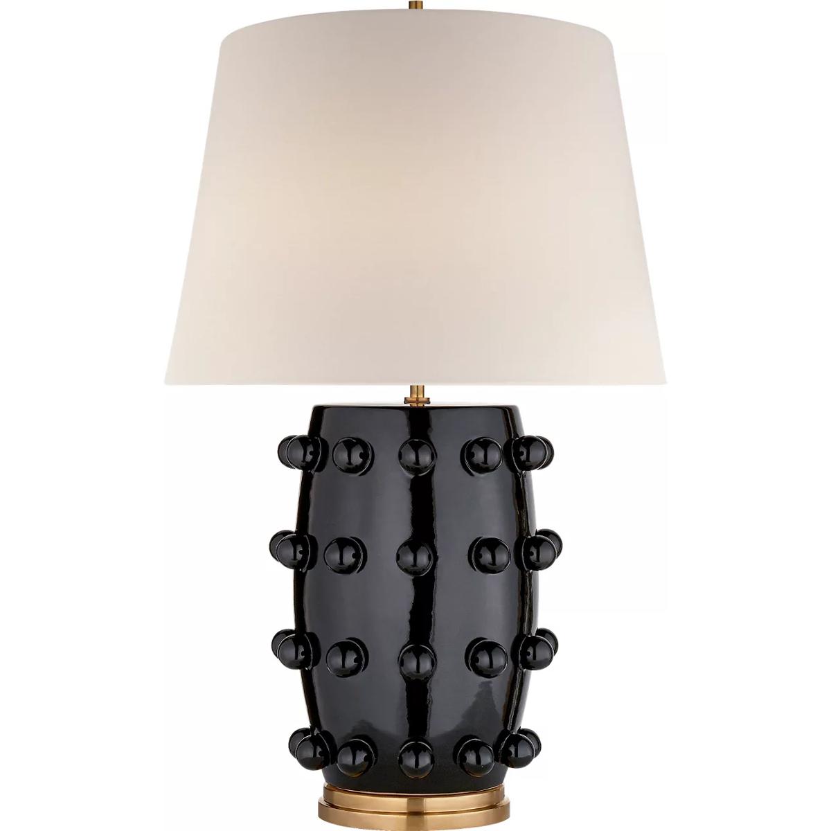 Visual Comfort Signature Collection KW3031BLK-L Kelly Wearstler Linden 26.5 inch 75 watt Black Porcelain Table Lamp Portable Light, Medium