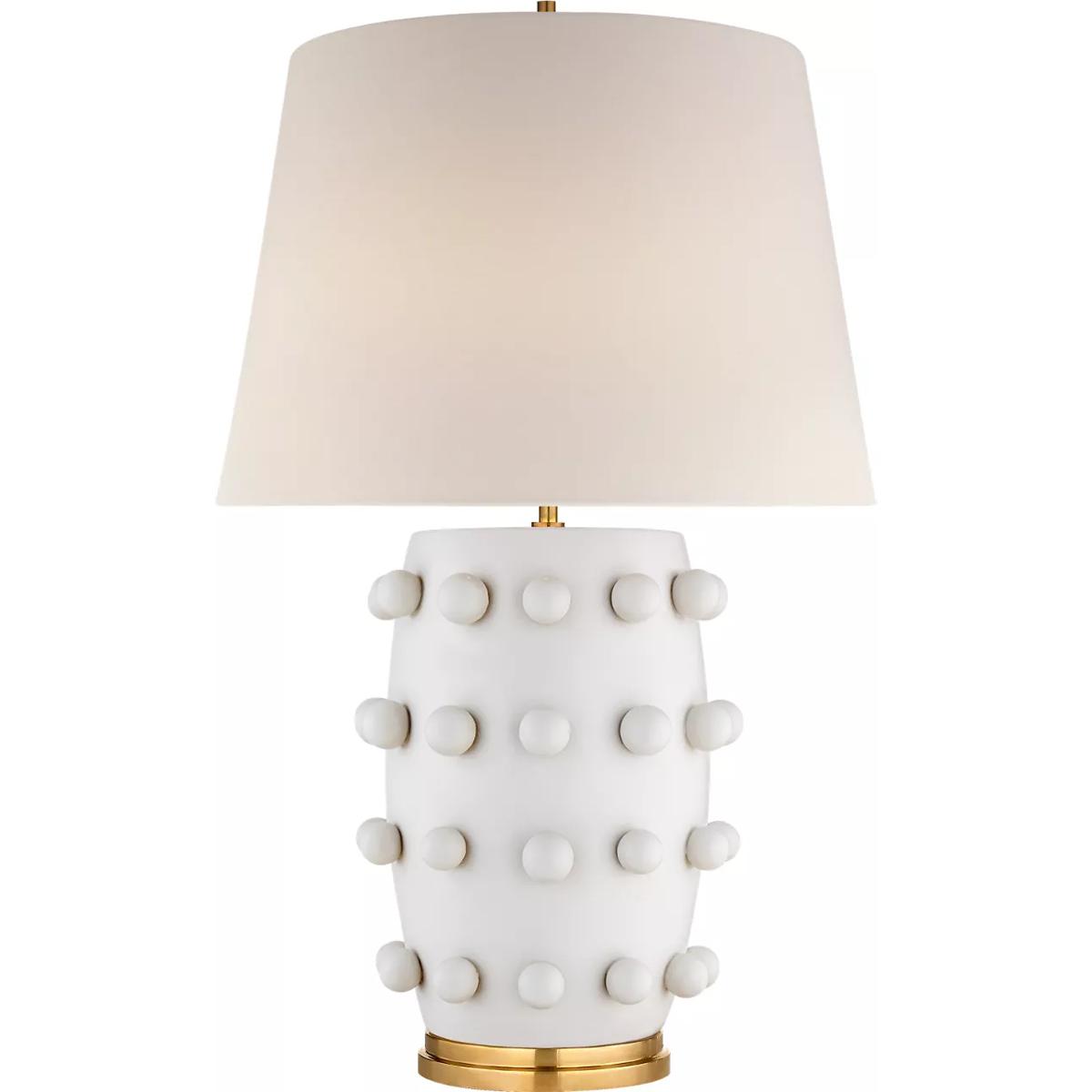 Visual Comfort Signature Collection KW3031PW-L Kelly Wearstler Linden 26.5 inch 75 watt Plaster White Table Lamp Portable Light, Medium