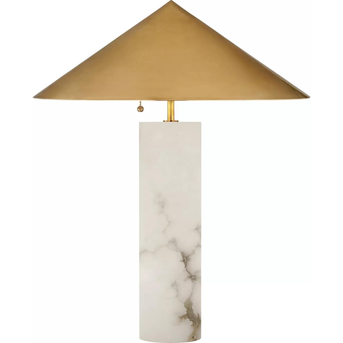 Visual Comfort Signature Collection KW3047ALB-AB Kelly Wearstler Minimalist 25 inch 25 watt Alabaster Table Lamp Portable Light, Medium