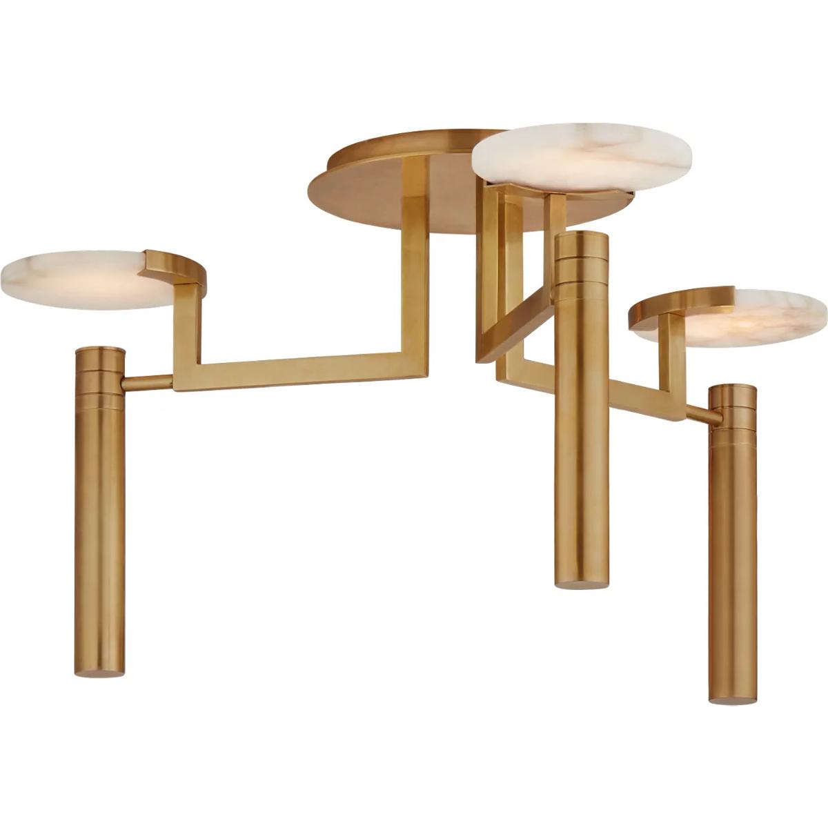 Visual Comfort Signature Collection KW4015AB-ALB Kelly Wearstler Melange LED 24.25 inch Antique-Burnished Brass Floating Disc Semi-Flush Chandelier Ce