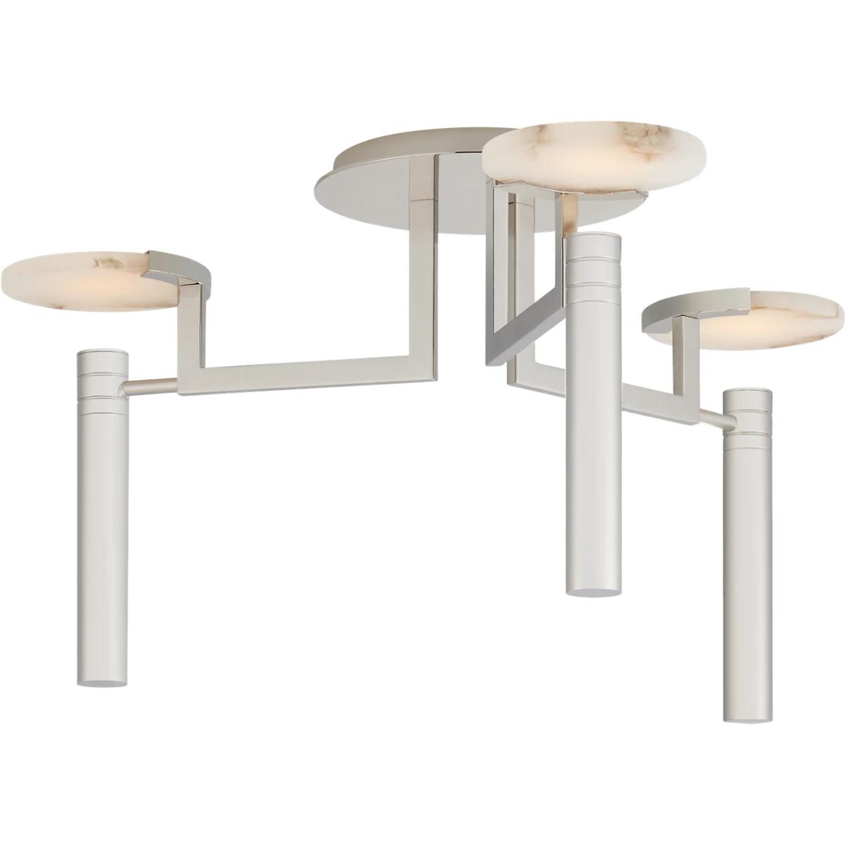 Visual Comfort Signature Collection KW4015PN-ALB Kelly Wearstler Melange LED 24.25 inch Polished Nickel Floating Disc Semi-Flush Chandelier Ceiling Li