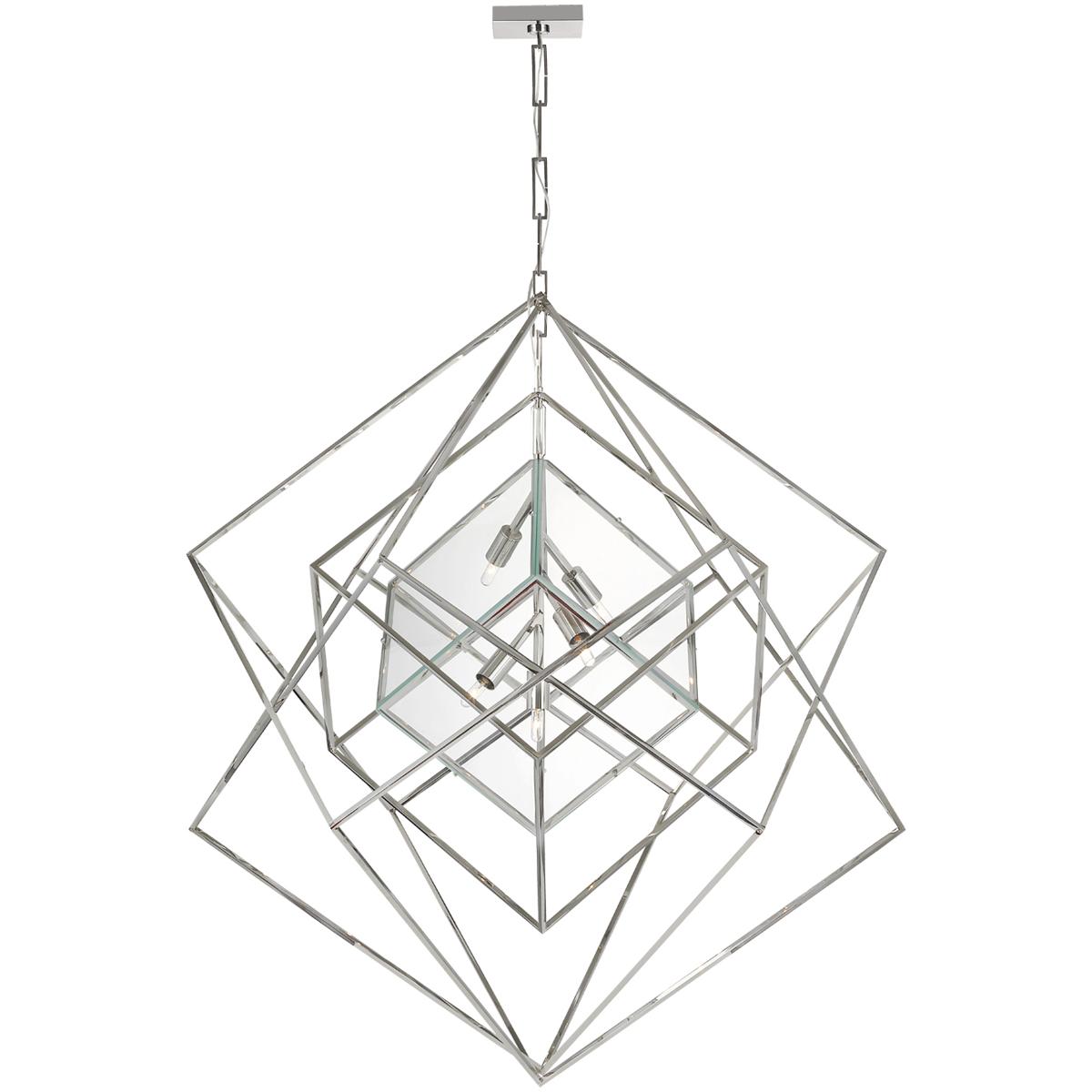 Visual Comfort Signature Collection KW5022PN-CG Kelly Wearstler Cubist 5 Light 45.5 inch Polished Nickel Chandelier Ceiling Light, Large