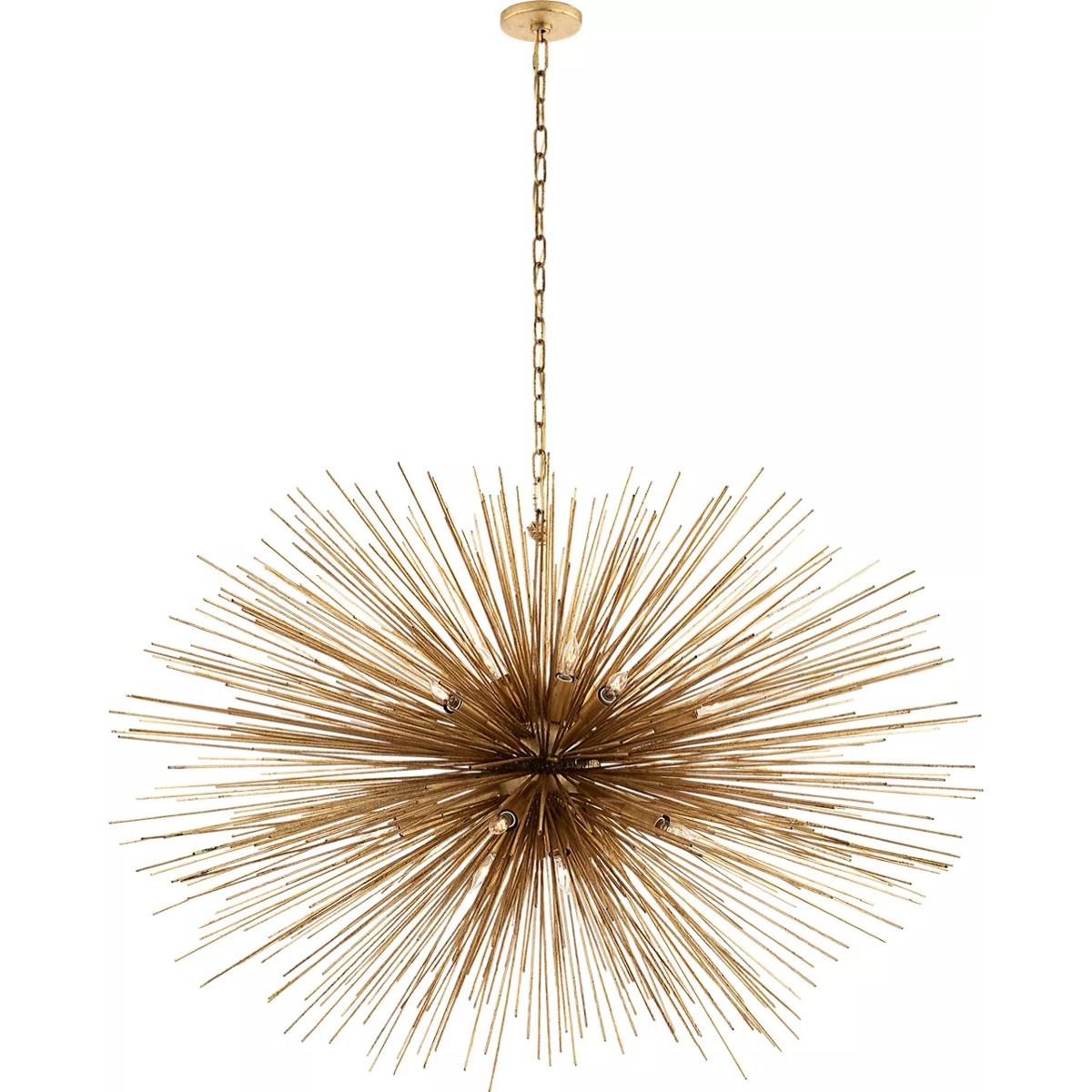 Visual Comfort Signature Collection KW5075G Kelly Wearstler Strada 20 Light 50 inch Gild Oval Chandelier Ceiling Light, Large