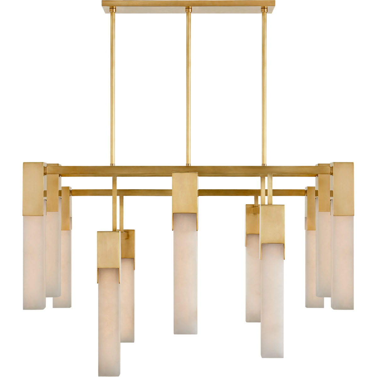 Visual Comfort Signature Collection KW5115AB-ALB Kelly Wearstler Covet LED 31.25 inch Antique-Burnished Brass Chandelier Ceiling Light, Large