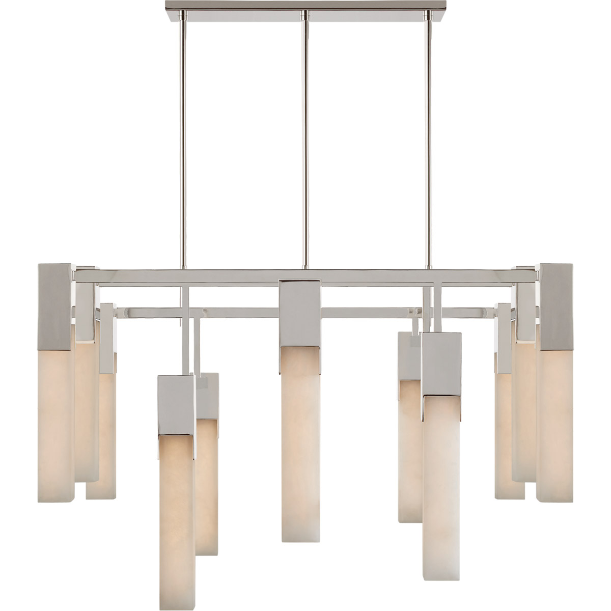 Visual Comfort Signature Collection KW5115PN-ALB Kelly Wearstler Covet LED 31.25 inch Polished Nickel Chandelier Ceiling Light, Large
