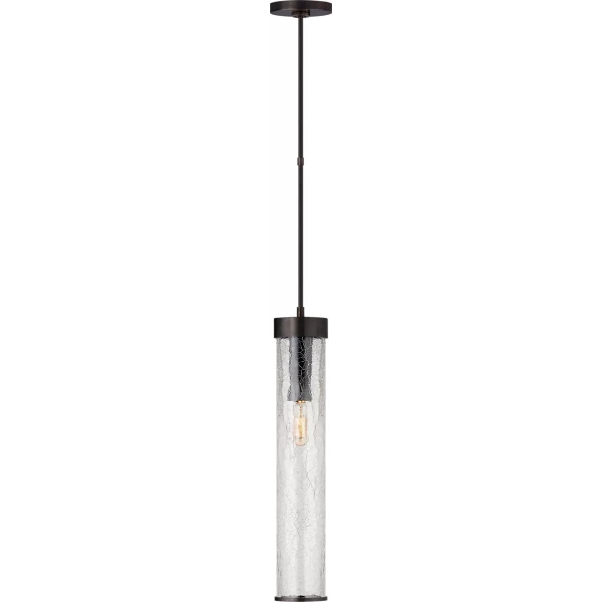 Visual Comfort Signature Collection KW5118BZ-CRG Kelly Wearstler Liaison 1 Light 3.5 inch Bronze Pendant Ceiling Light in Crackle Glass