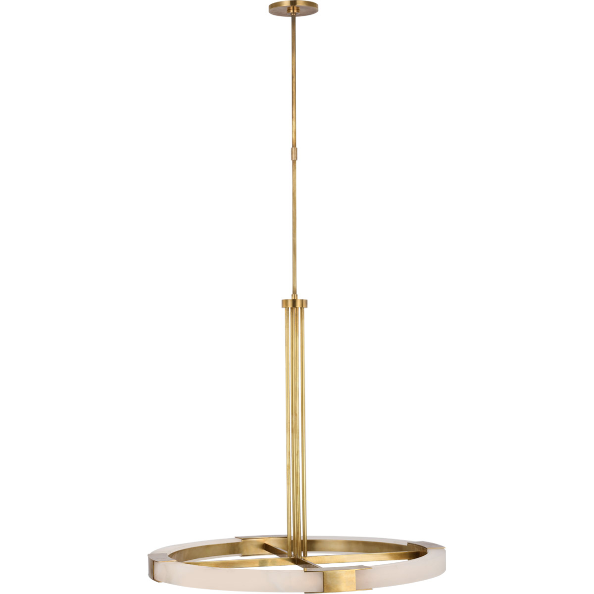 Visual Comfort Signature Collection KW5140AB/ALB Kelly Wearstler Covet LED 36 inch Antique-Burnished Brass and Alabaster Ring Chandelier Ceiling Light