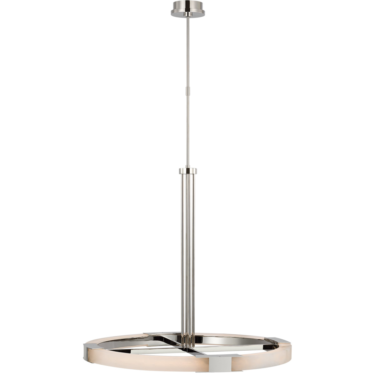 Visual Comfort Signature Collection KW5140PN/ALB Kelly Wearstler Covet LED 36 inch Polished Nickel and Alabaster Ring Chandelier Ceiling Light, Large