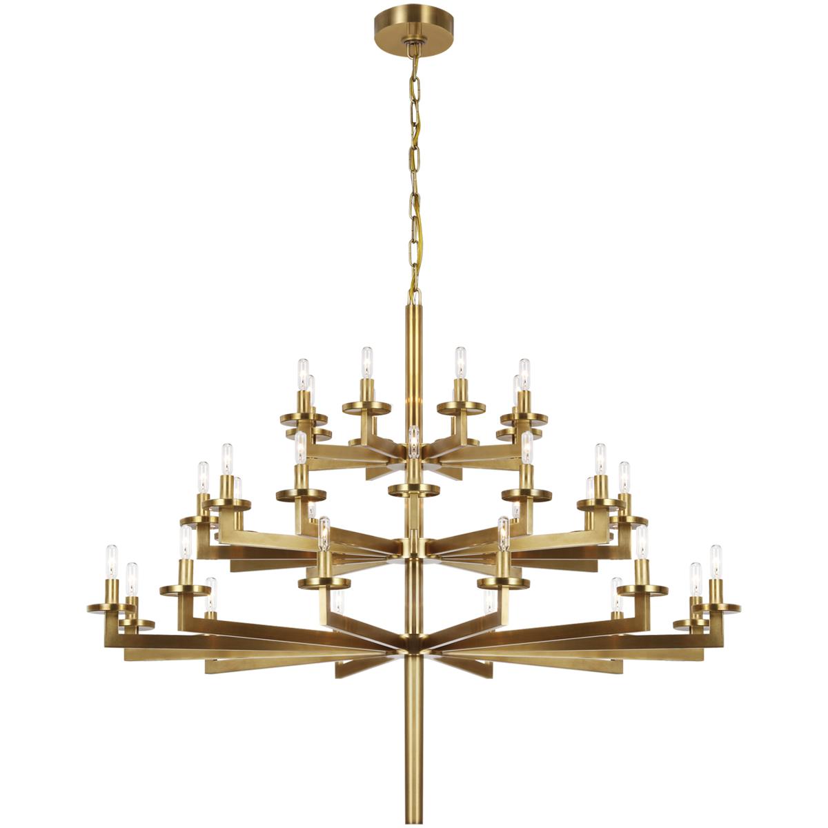Visual Comfort Signature Collection KW5202AB Kelly Wearstler Liaison 32 Light 47.5 inch Antique-Burnished Brass Triple Tier Chandelier Ceiling Light i