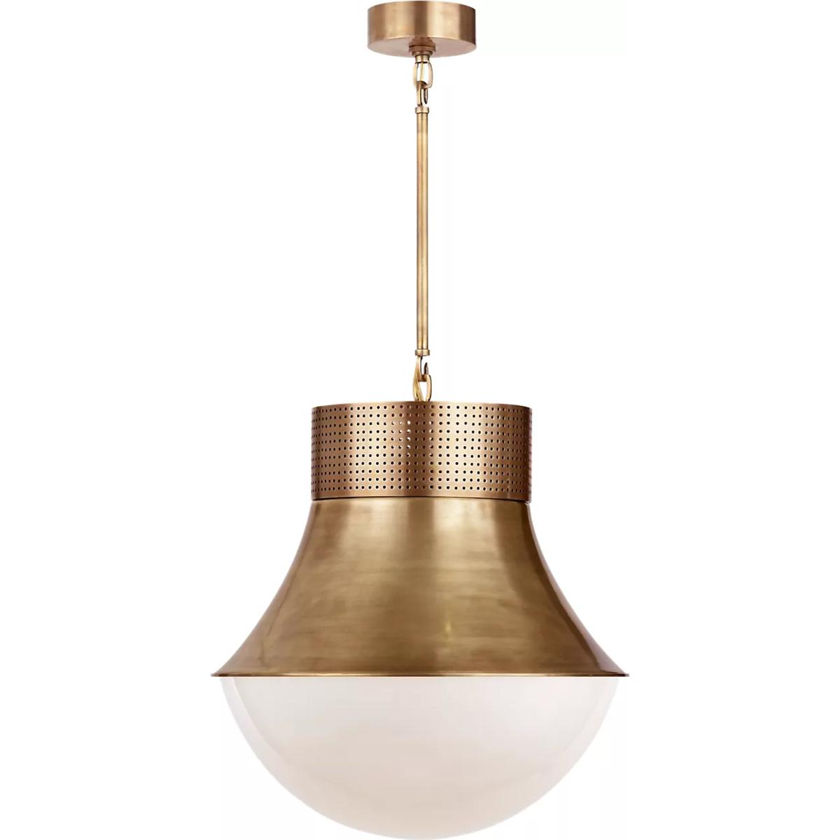 Visual Comfort Signature Collection KW5223AB-WG Kelly Wearstler Precision 1 Light 17 inch Antique-Burnished Brass Pendant Ceiling Light, Large