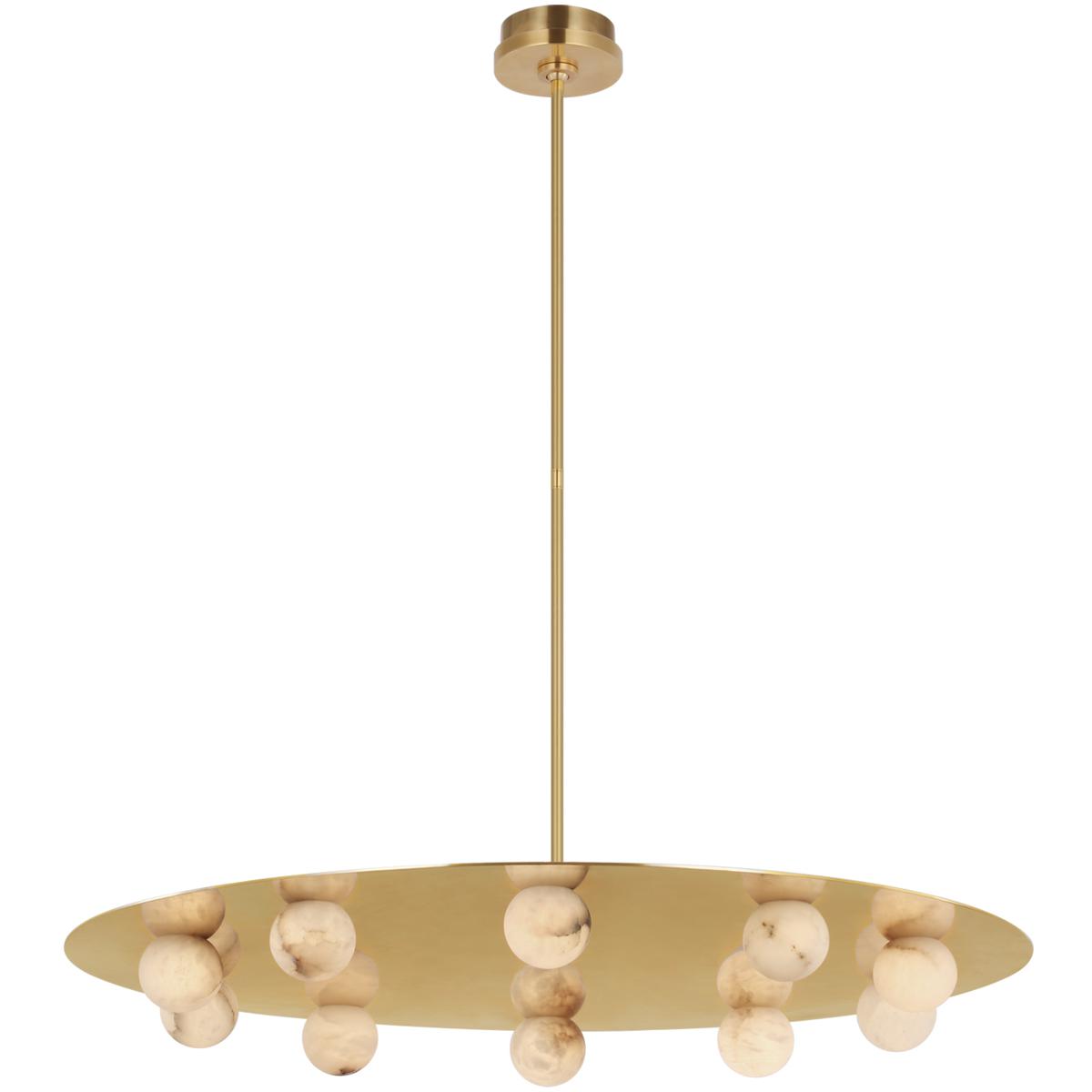 Visual Comfort Signature Collection KW5522MAB-ALB Kelly Wearstler Pertica LED 36 inch Mirrored Antique Brass Chandelier Ceiling Light