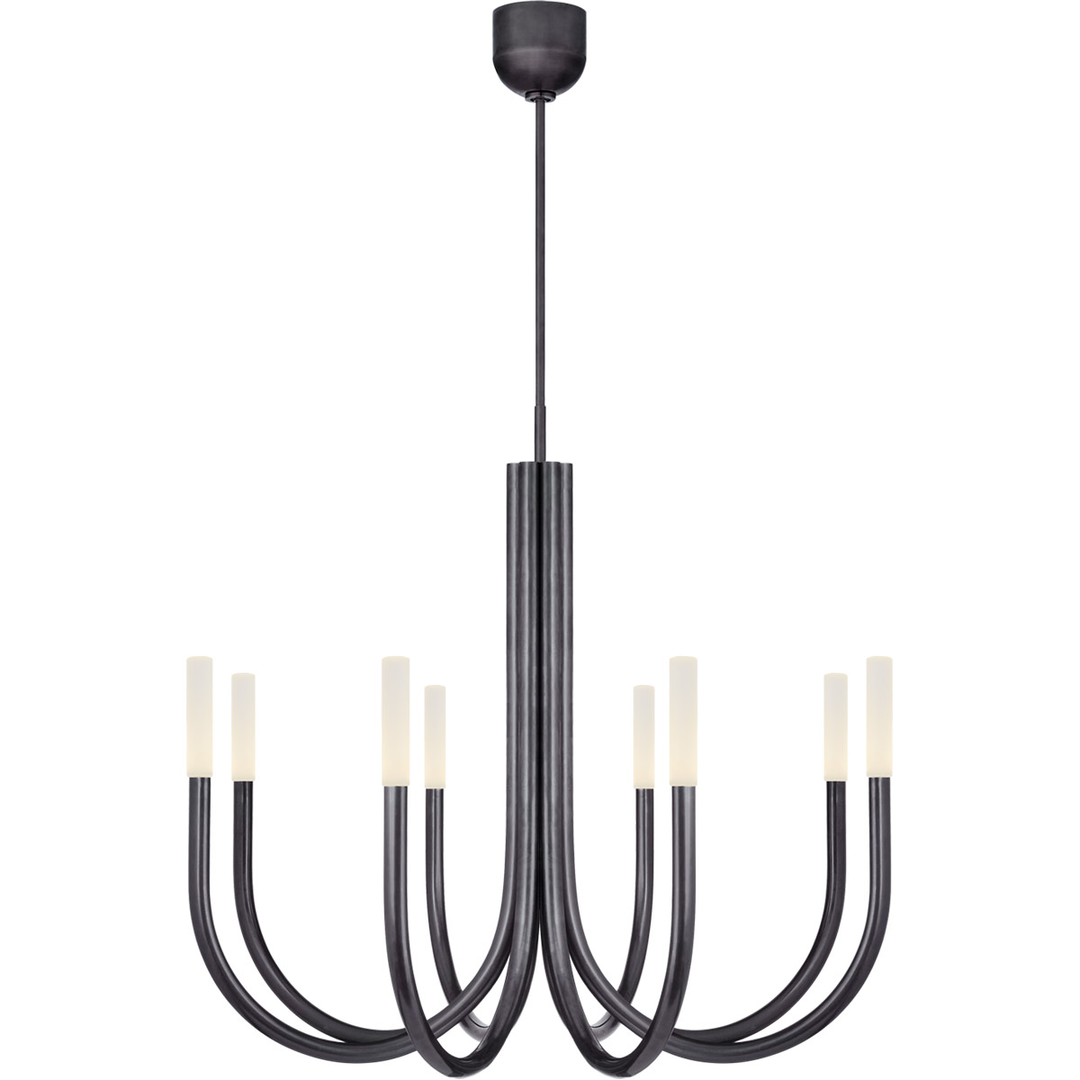 Visual Comfort Signature Collection KW5581BZ-EC Kelly Wearstler Rousseau LED 38 inch Bronze Chandelier Ceiling Light in Etched Crystal, Medium