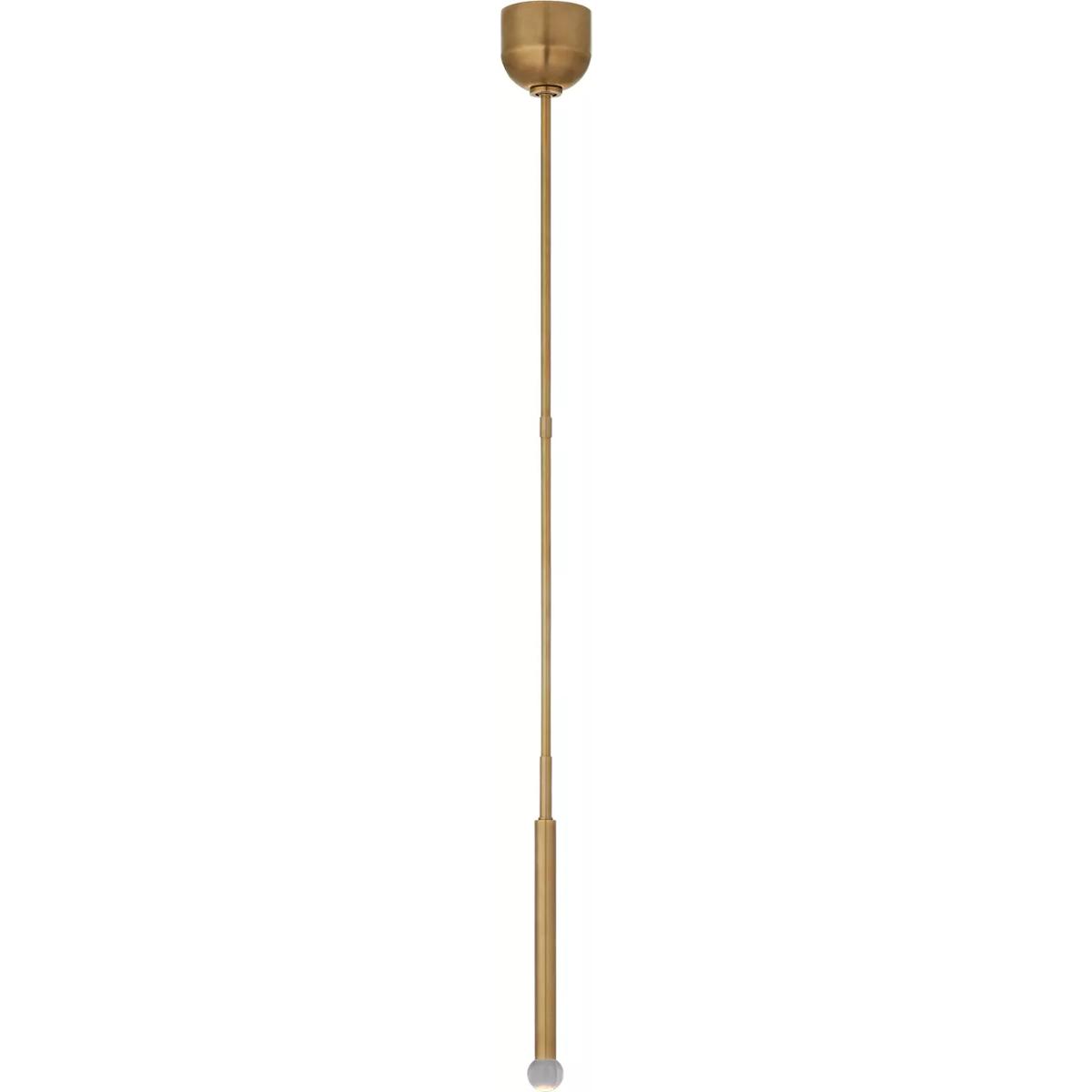 Visual Comfort Signature Collection KW5586AB-CG Kelly Wearstler Rousseau LED 1.75 inch Antique-Burnished Brass Single Pendant Ceiling Light in Clear G