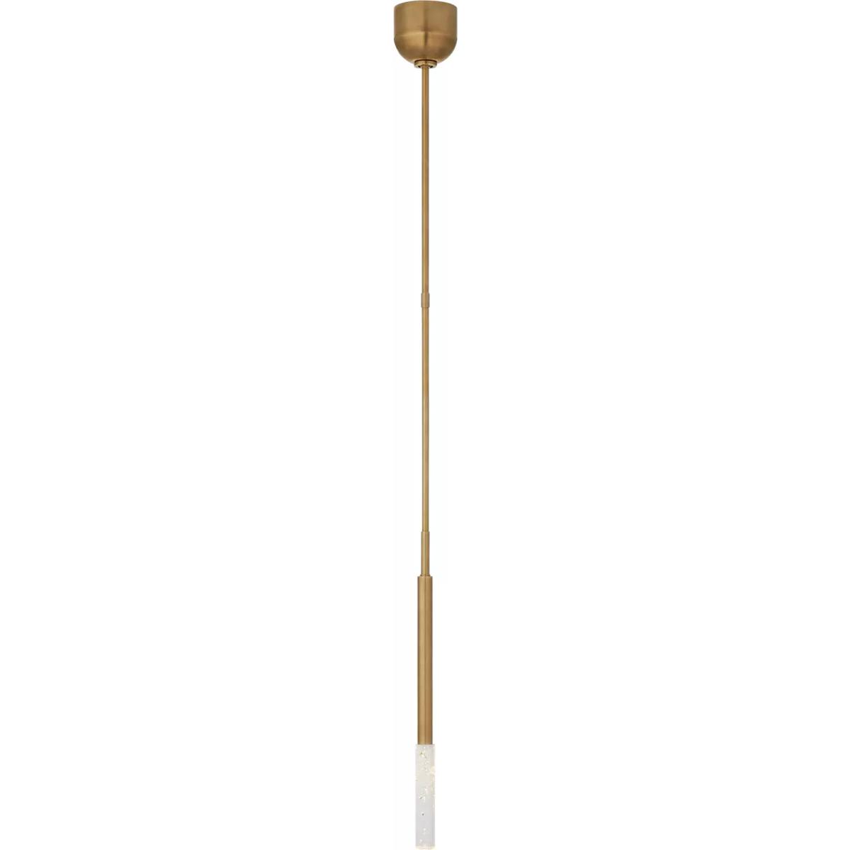 Visual Comfort Signature Collection KW5586AB-SG Kelly Wearstler Rousseau LED 4.5 inch Antique-Burnished Brass Pendant Ceiling Light in Seeded Glass