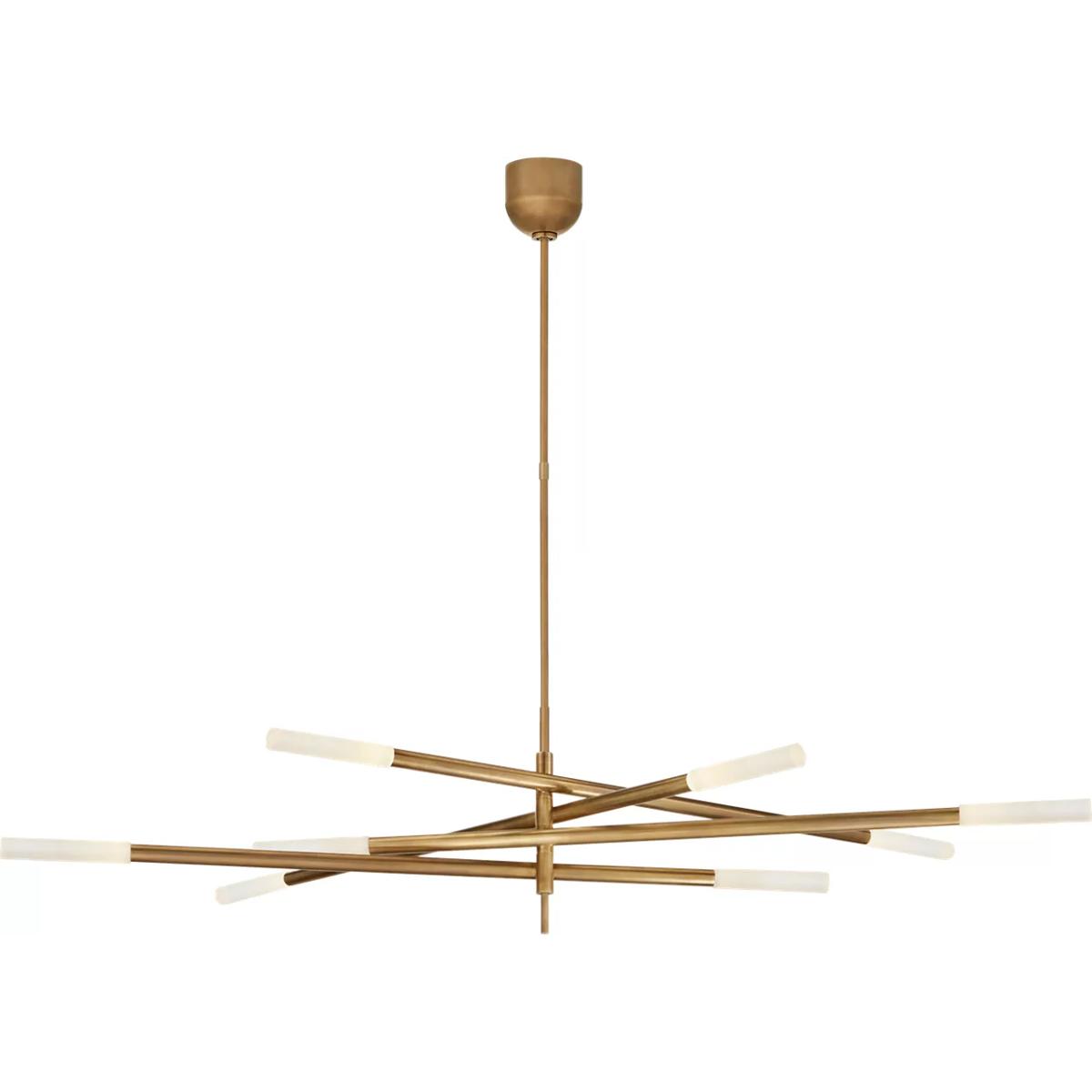Visual Comfort Signature Collection KW5589AB-EC Kelly Wearstler Rousseau LED 65 inch Antique-Burnished Brass Articulating Chandelier Ceiling Light in