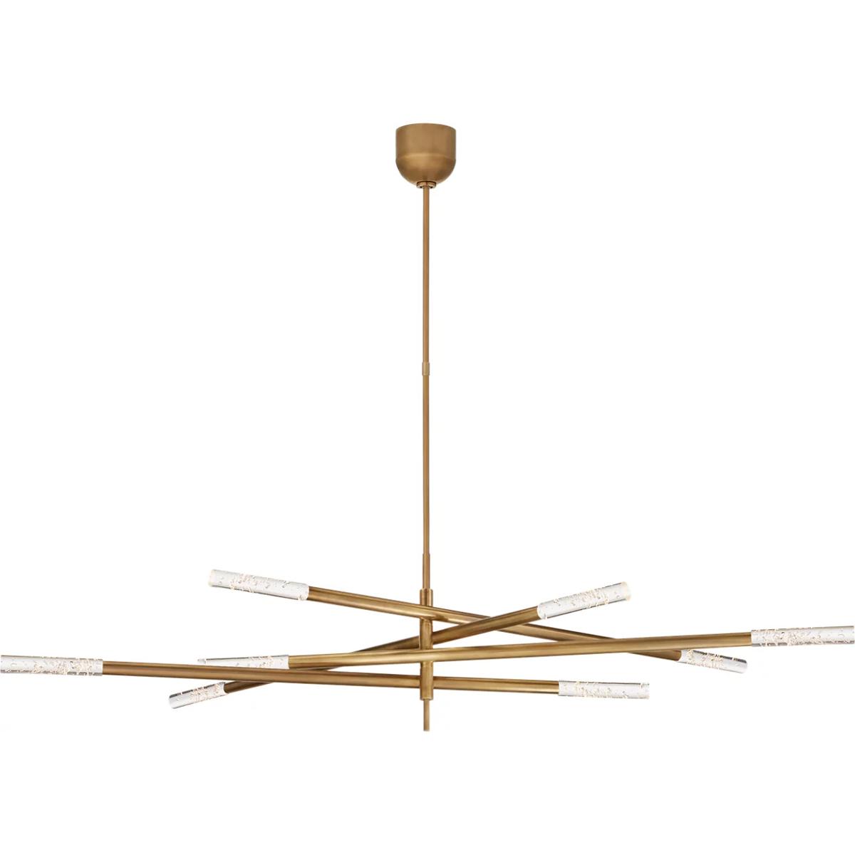 Visual Comfort Signature Collection KW5589AB-SG Kelly Wearstler Rousseau LED 65 inch Antique-Burnished Brass Articulating Chandelier Ceiling Light in
