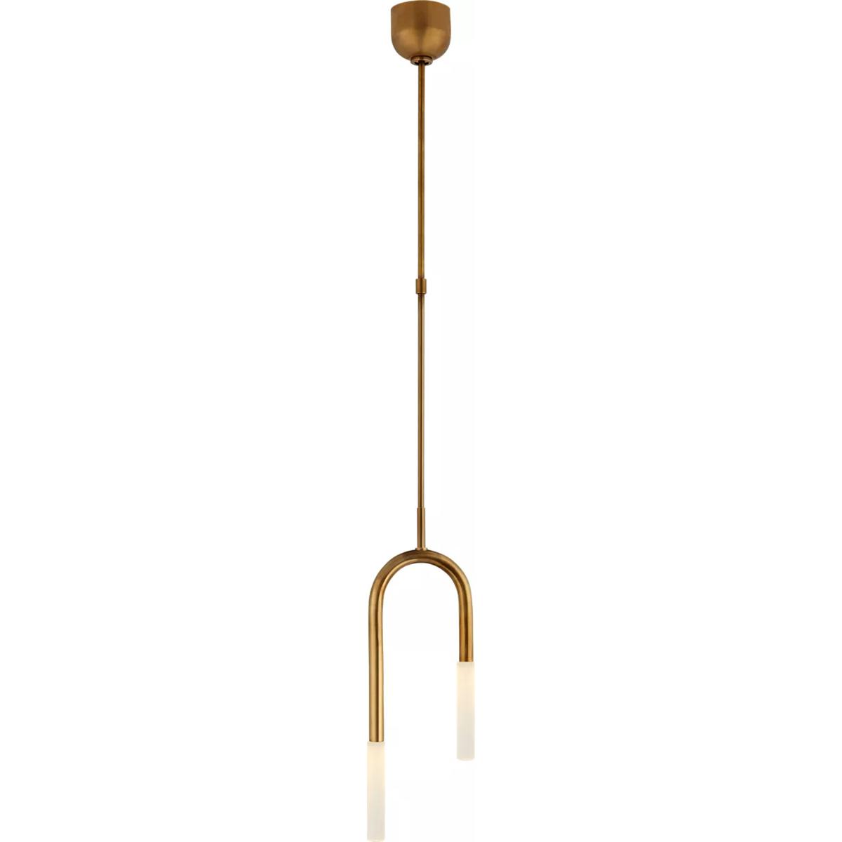 Visual Comfort Signature Collection KW5590AB-EC Kelly Wearstler Rousseau LED 8.5 inch Antique-Burnished Brass Asymmetric Pendant Ceiling Light in Etch