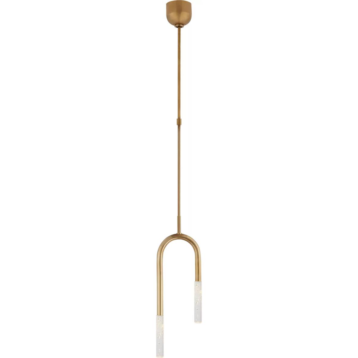 Visual Comfort Signature Collection KW5590AB-SG Kelly Wearstler Rousseau LED 8.5 inch Antique-Burnished Brass Asymmetric Pendant Ceiling Light in Seed