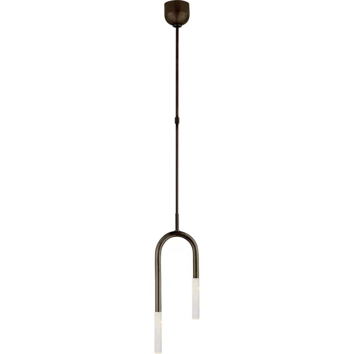 Visual Comfort Signature Collection KW5590BZ-SG Kelly Wearstler Rousseau LED 8.5 inch Bronze Asymmetric Pendant Ceiling Light in Seeded Glass, Small