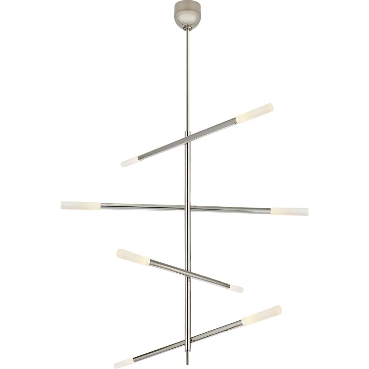 Visual Comfort Signature Collection KW5593PN-EC Kelly Wearstler Rousseau LED 3 inch Polished Nickel Articulating Chandelier Ceiling Light in Etched Cr
