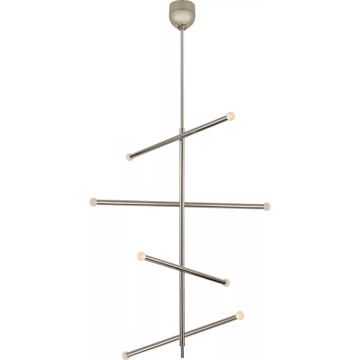 Visual Comfort Signature Collection KW5593PN-ECG Kelly Wearstler Rousseau LED 36.25 inch Polished Nickel Articulating Chandelier Ceiling Light in Etch