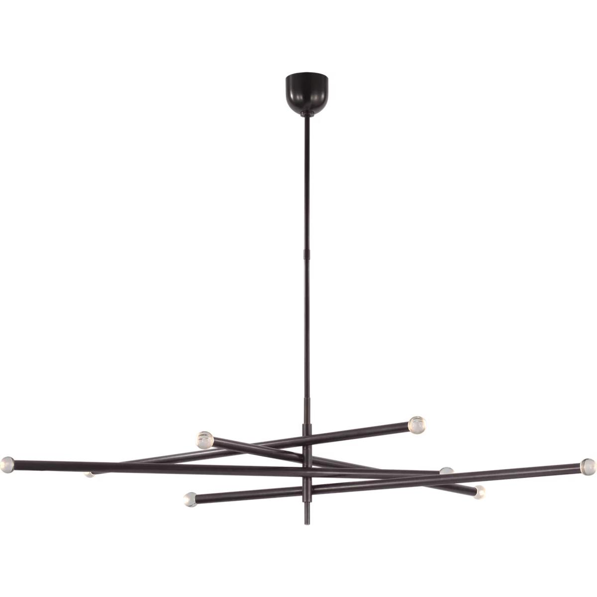 Visual Comfort Signature Collection KW5595BZ-CG Kelly Wearstler Rousseau LED 68.25 inch Bronze Articulating Chandelier Ceiling Light in Clear Glass, O