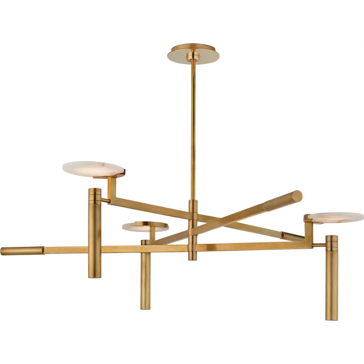 Visual Comfort Signature Collection KW5602AB-ALB Kelly Wearstler Melange LED 45 inch Antique-Burnished Brass Floating Disc Chandelier Ceiling Light, L