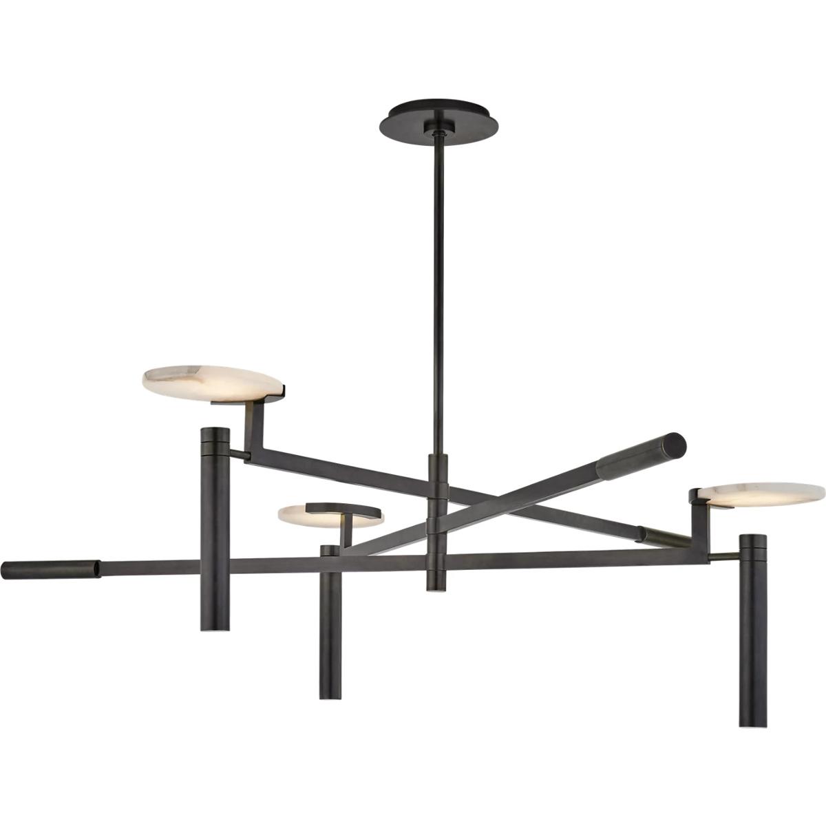 Visual Comfort Signature Collection KW5602BZ-ALB Kelly Wearstler Melange LED 45 inch Bronze Floating Disc Chandelier Ceiling Light, Large