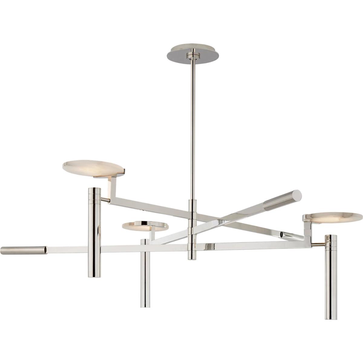 Visual Comfort Signature Collection KW5602PN-ALB Kelly Wearstler Melange LED 45 inch Polished Nickel Floating Disc Chandelier Ceiling Light, Large