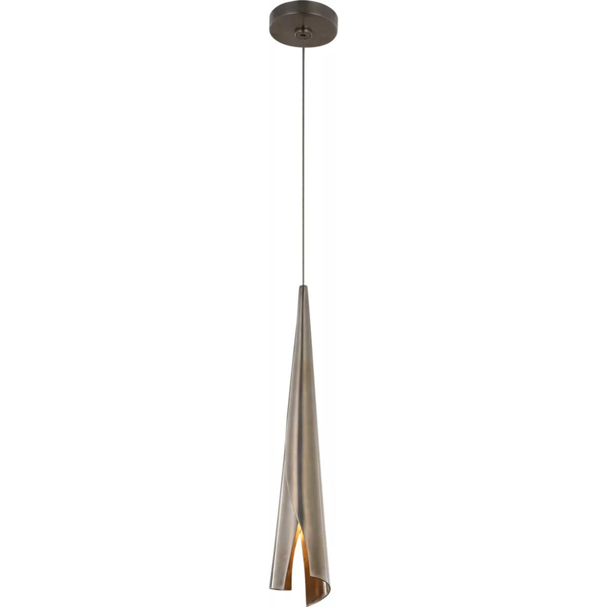 Visual Comfort Signature Collection KW5630PWT Kelly Wearstler Piel LED 3.5 inch Pewter Wrapped Pendant Ceiling Light