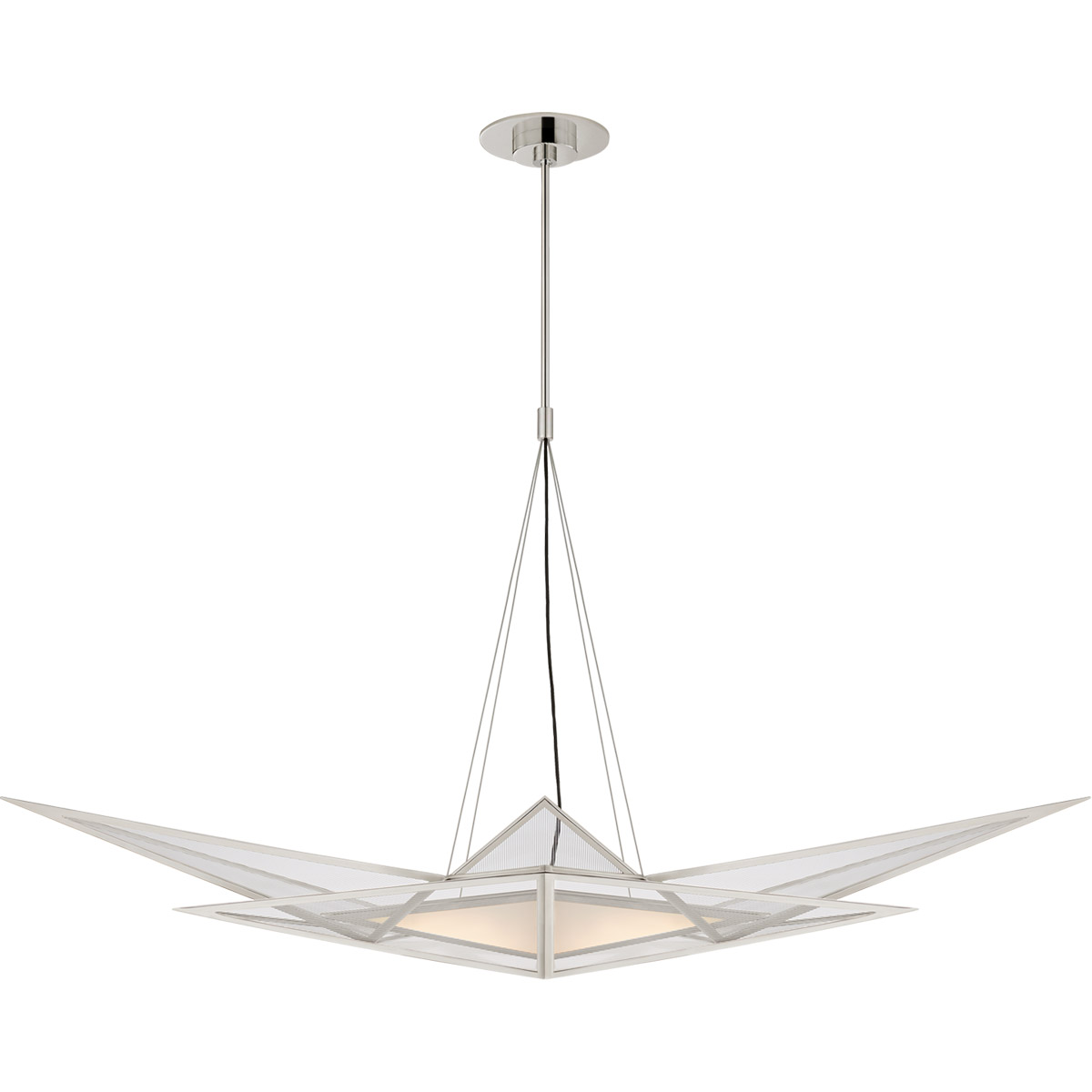 Visual Comfort Signature Collection KW5650PN-CLG Kelly Wearstler Ori LED 55 inch Polished Nickel Linear Chandelier Ceiling Light, Medium