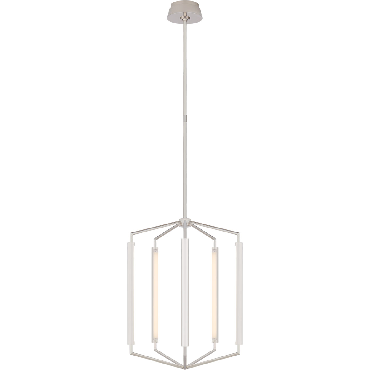 Visual Comfort Signature Collection KW5703PN Kelly Wearstler Appareil LED 20 inch Polished Nickel Lantern Pendant Ceiling Light, Medium