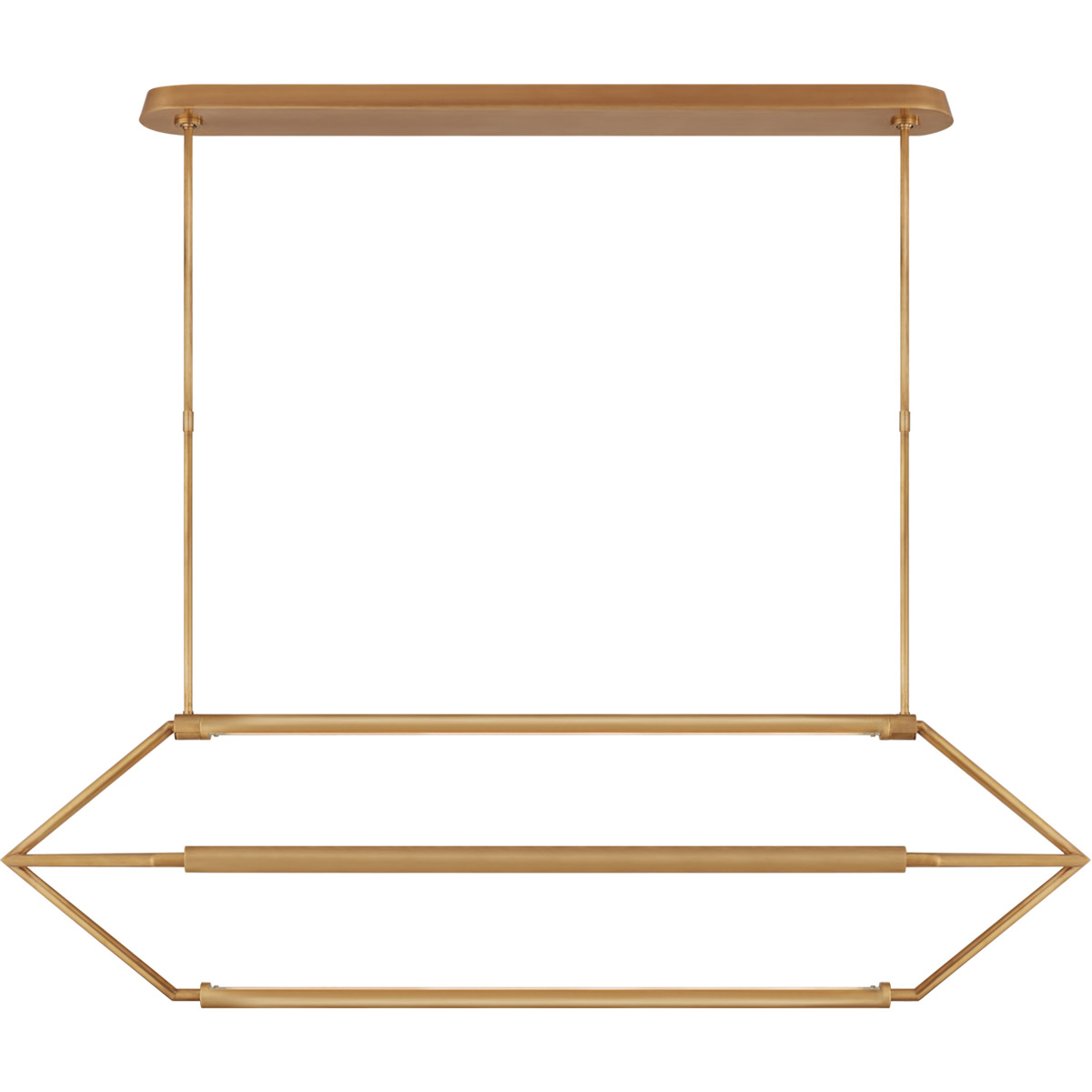 Visual Comfort Signature Collection KW5705AB Kelly Wearstler Appareil LED 63 inch Antique-Burnished Brass Linear Lantern Ceiling Light, Large