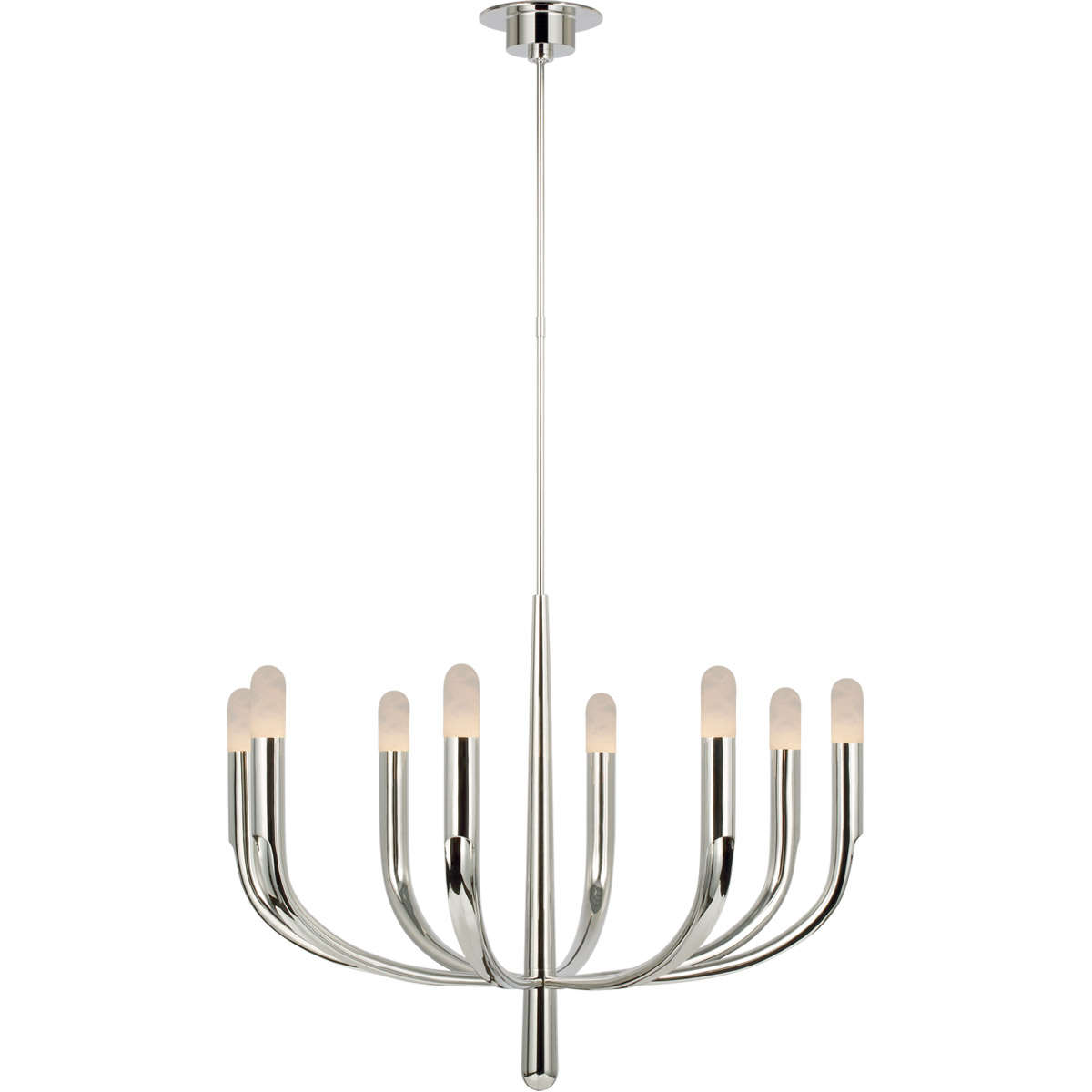 Visual Comfort Signature Collection KW5747PN-ALB Kelly Wearstler Verso LED 40 inch Polished Nickel Chandelier Ceiling Light in Alabaster, Large