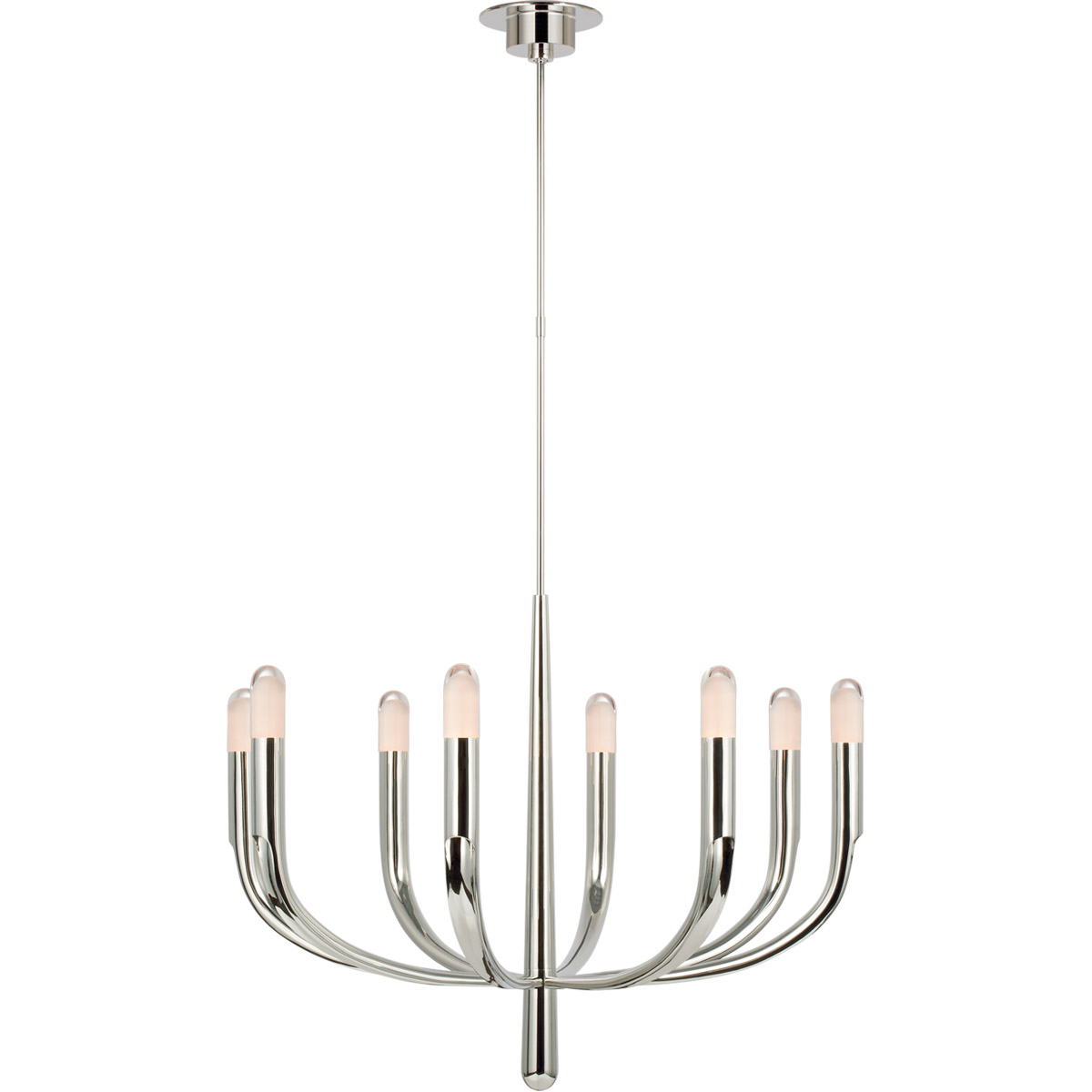 Visual Comfort Signature Collection KW5747PN-CG Kelly Wearstler Verso LED 40 inch Polished Nickel Chandelier Ceiling Light in Clear Glass, Large