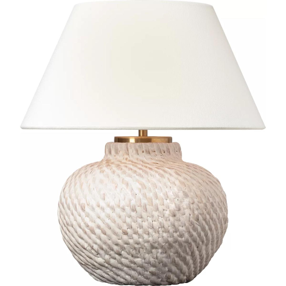 Visual Comfort Signature Collection MF3004PWR-L-CL Marie Flanigan Avedon 11.75 inch 2 watt Plaster White Rattan Cordless Accent Lamp Portable Light