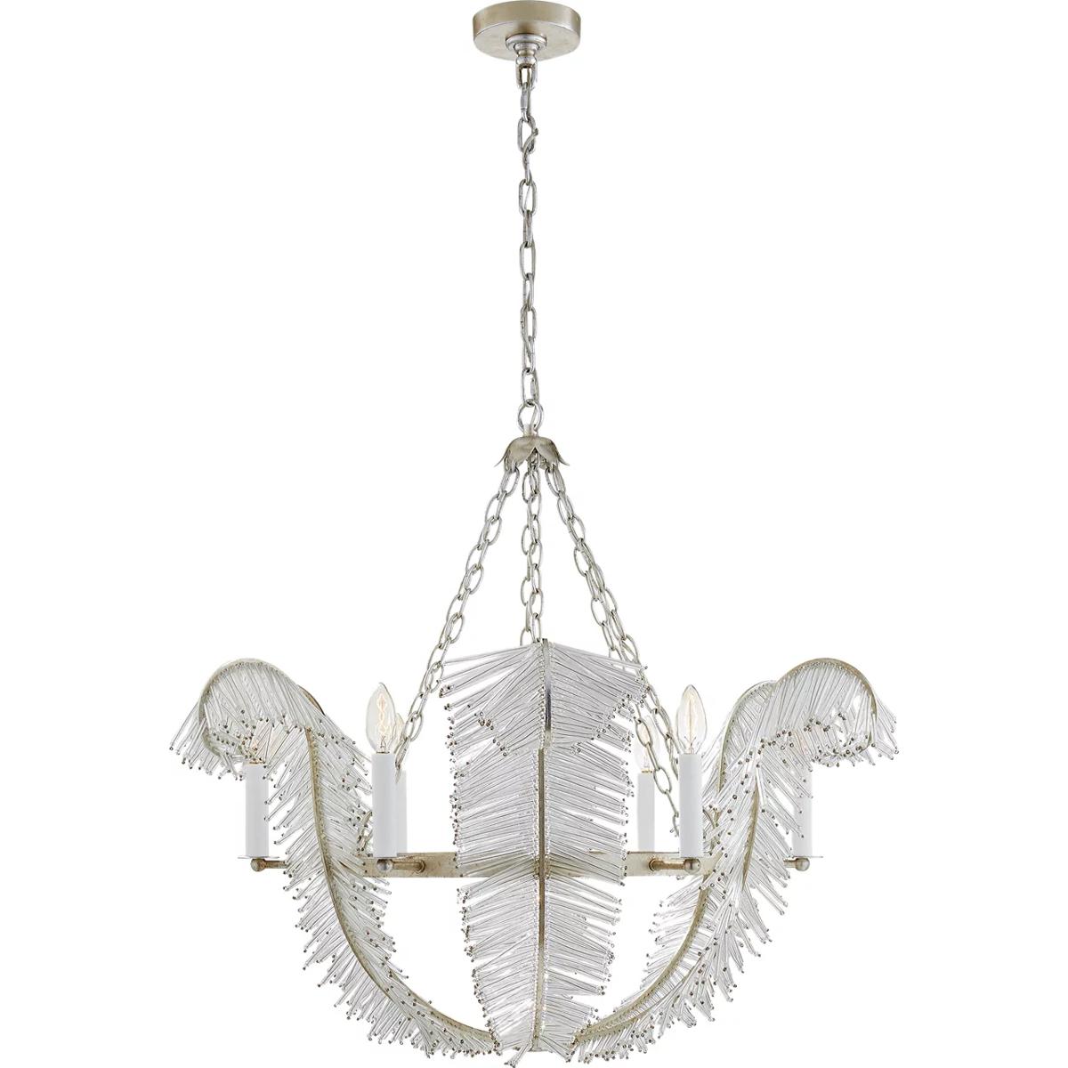 Visual Comfort Signature Collection NW5051BSL Niermann Weeks Calais 6 Light 34 inch Burnished Silver Leaf Chandelier Ceiling Light