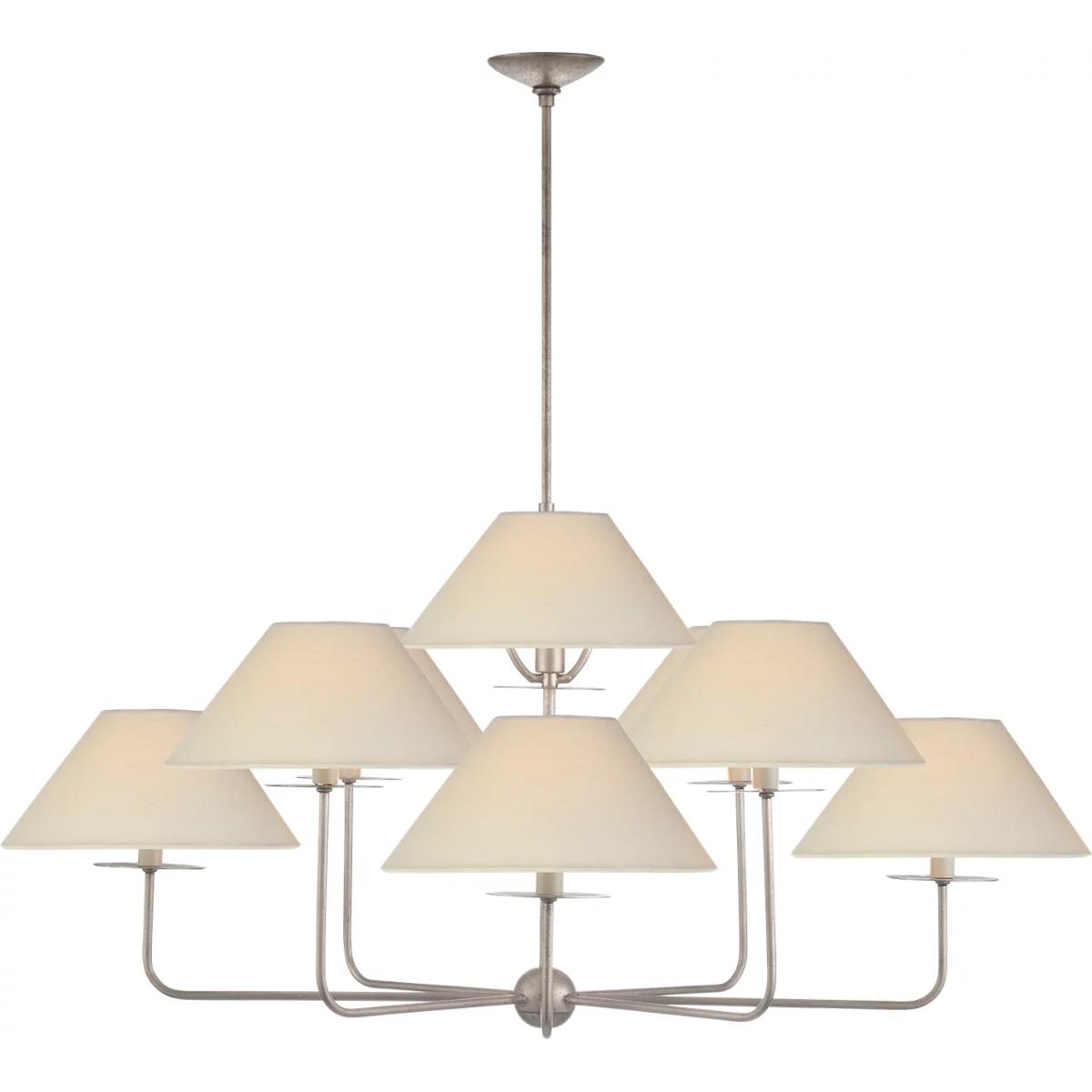 Visual Comfort Signature Collection NW5070BSL-L Niermann Weeks Kelley 9 Light 43.75 inch Burnished Silver Leaf Chandelier Ceiling Light, Large