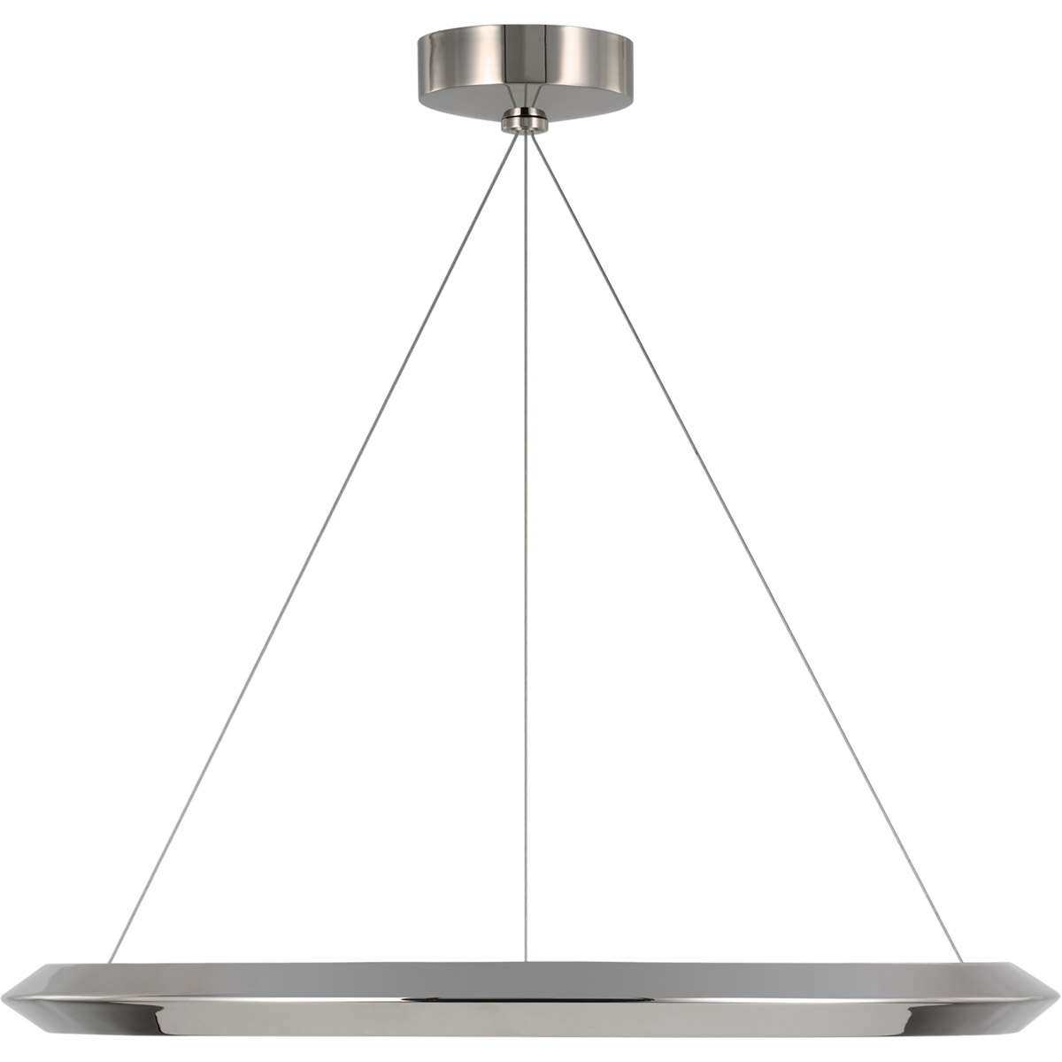 Visual Comfort Signature Collection PB5150PN Peter Bristol Racetrack LED 28 inch Polished Nickel Ring Chandelier Ceiling Light