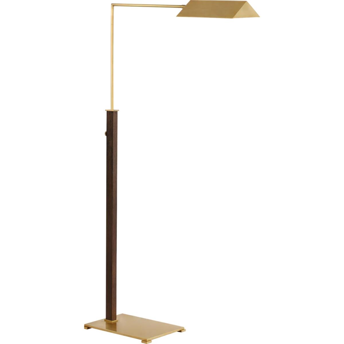 Visual Comfort Signature Collection RB1005AB/DW Ray Booth Copse 43 inch 6.5 watt Antique Brass and Dark Walnut Pharmacy Floor Lamp Portable Light, Med